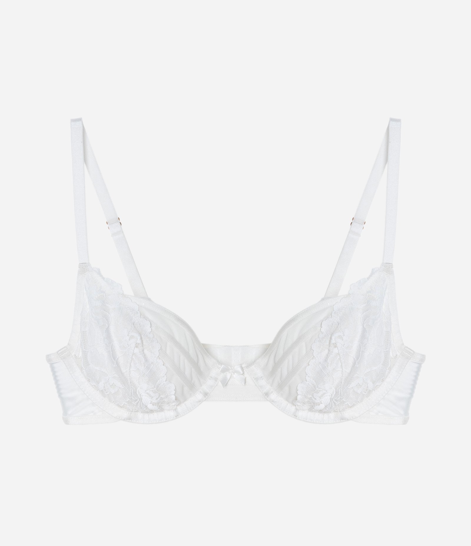 Sutiã sem Bojo e com Aro em Renda Floral Branco 6