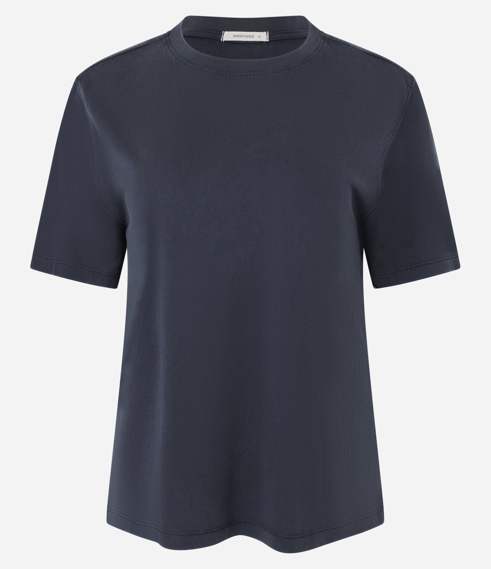 Blusa T-shirt em Algodão com Lavagem Estonada Azul 6