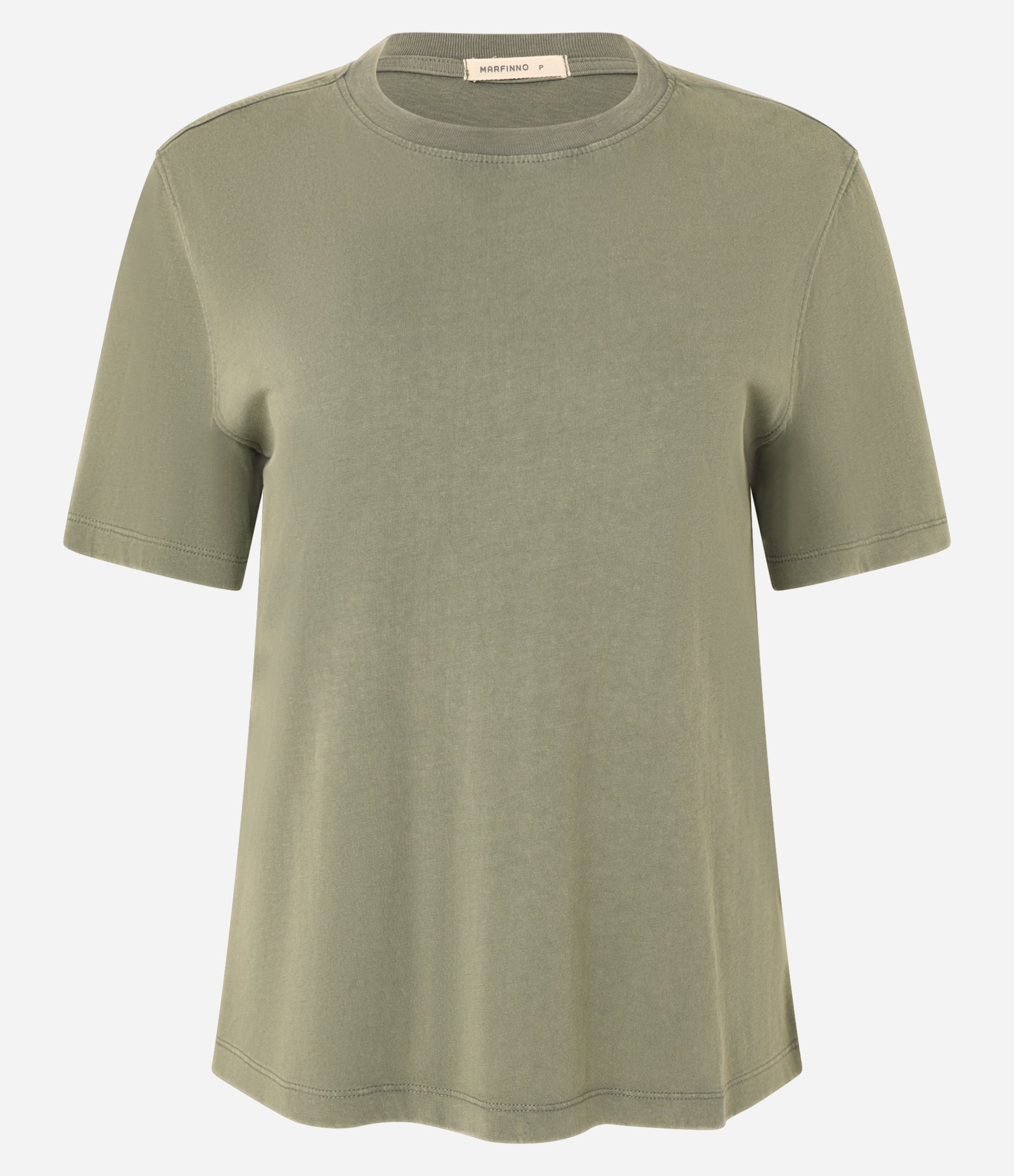 Blusa T-shirt em Algodão com Lavagem Estonada Verde 5