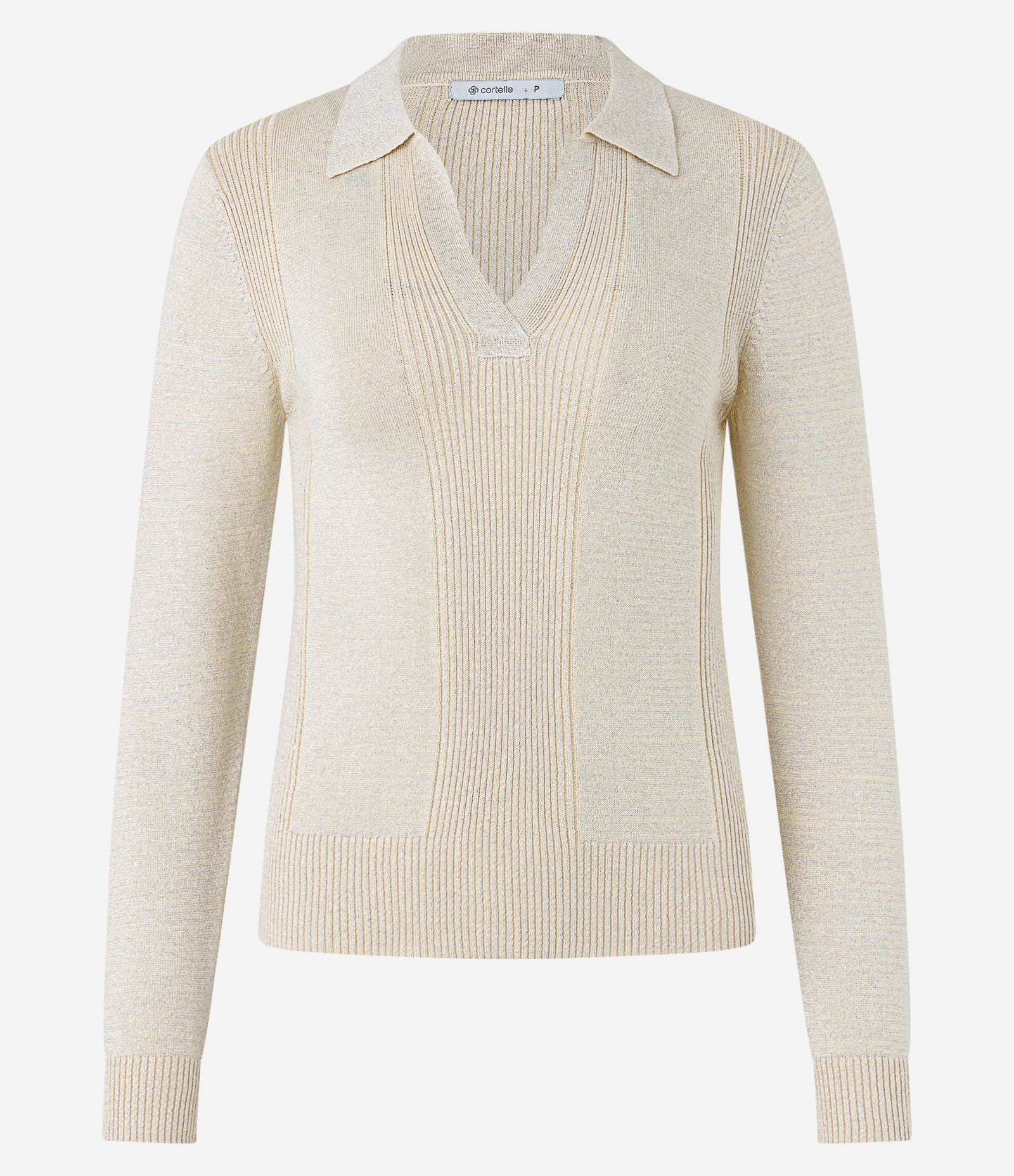 Blusa em Viscose com Gola V e Lapela Bege 7