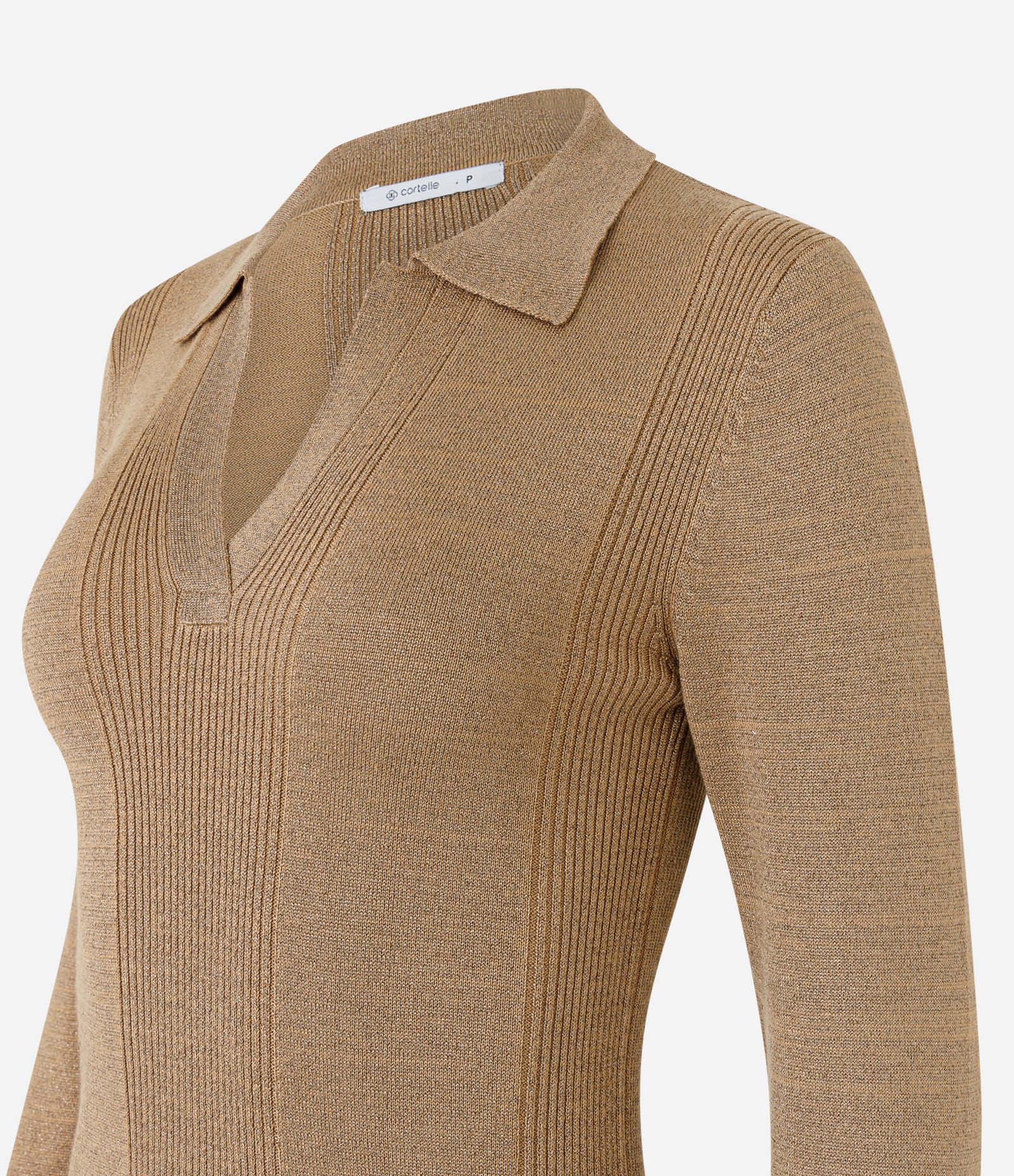 Blusa em Viscose com Gola V e Lapela Marrom 6