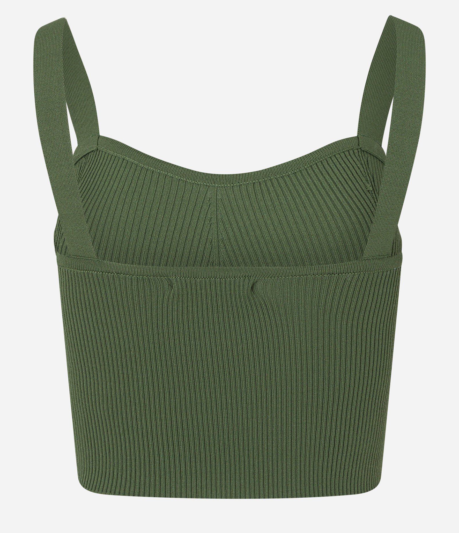 Blusa em Tricô com Decote Coração e Textura Canelada Verde 6