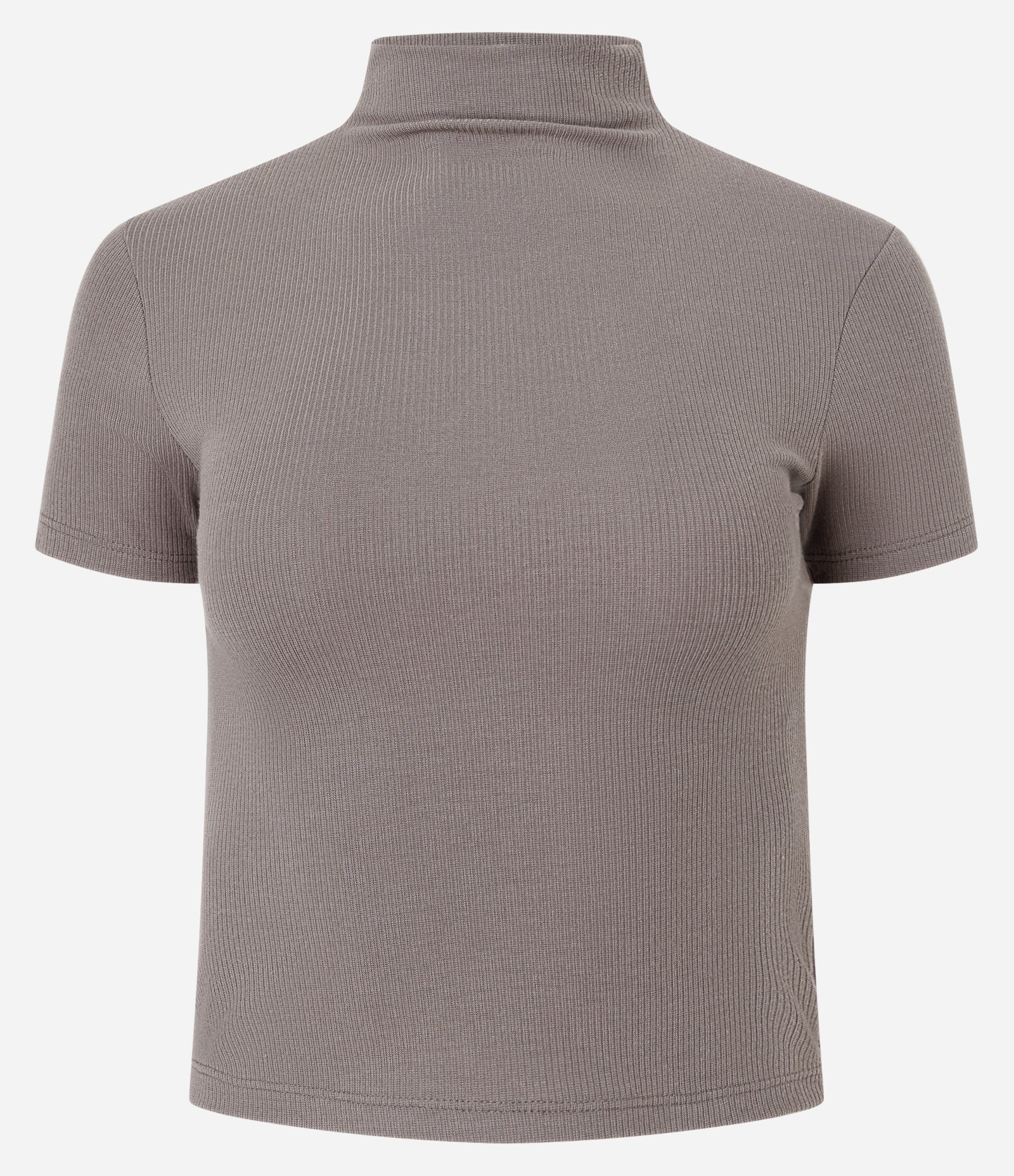 Blusa em Ribana com Golinha Alta Inteira Cinza 3