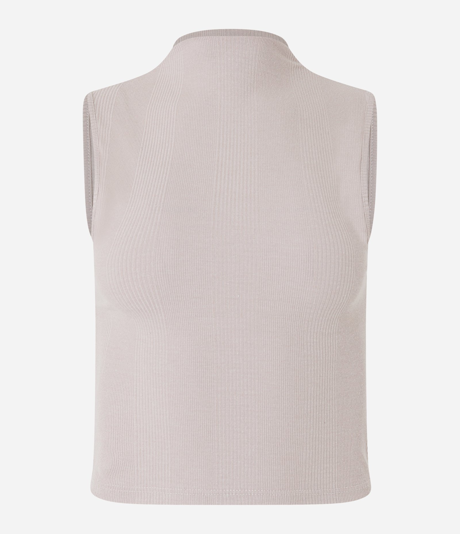 Blusa sem Manga em Ribana com Golinha Inteira Cinza 4