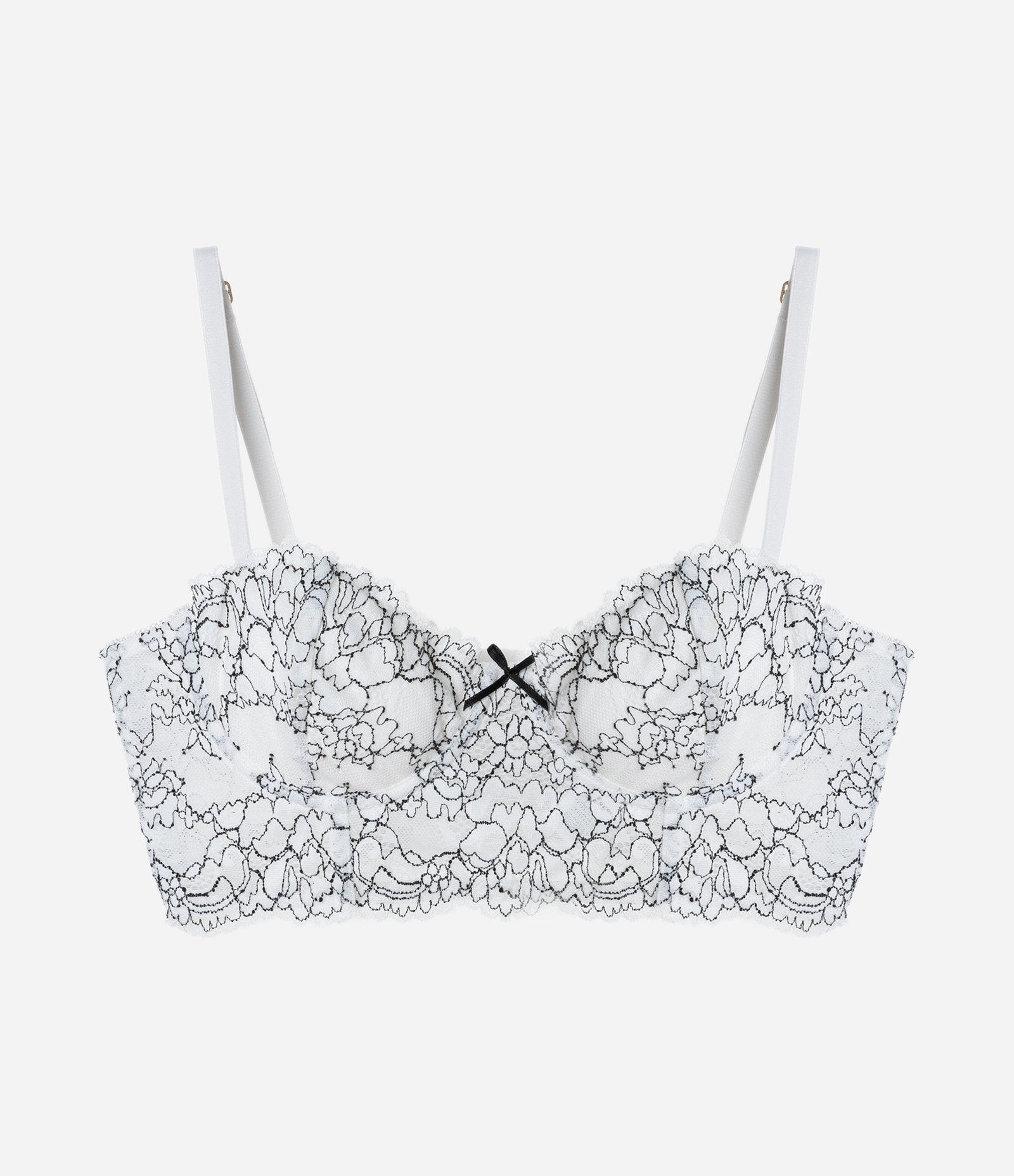 Sutiã Alongado Sem Bojo Com Renda Bicolor 5