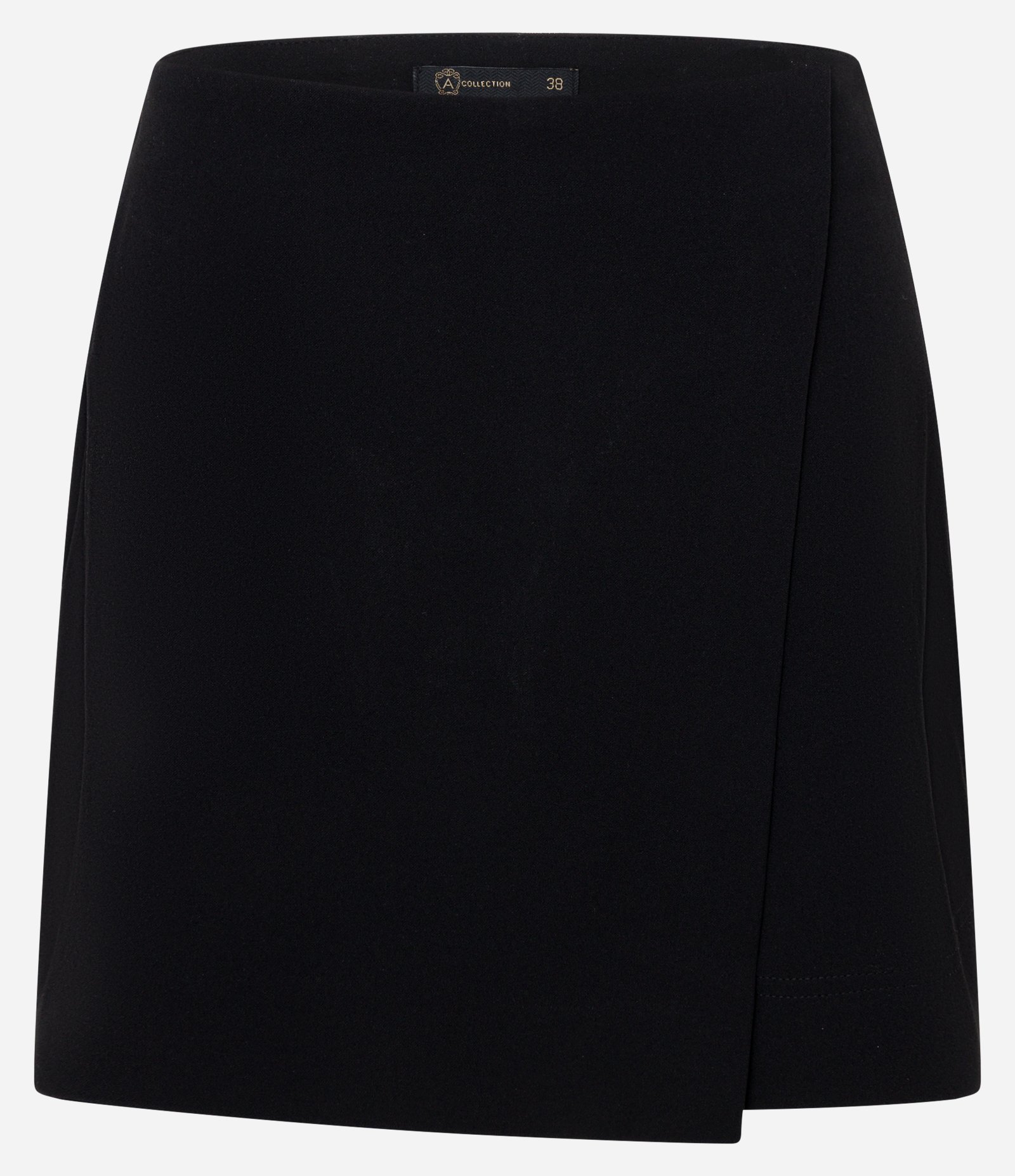 Short Saia em Crepe com Transpasse Envelope Preto 5