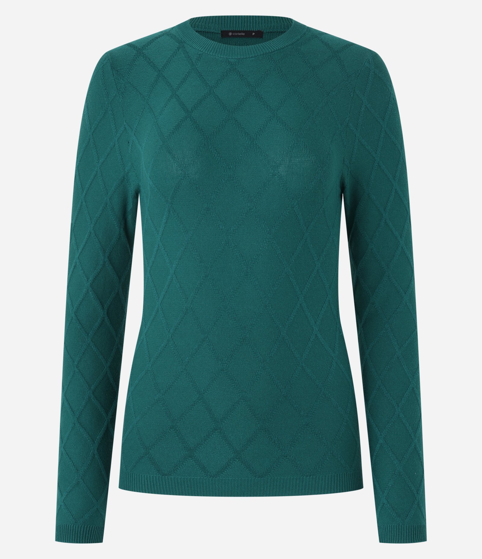 Suéter em Tricô com Gola Redonda e Textura Losângos 5