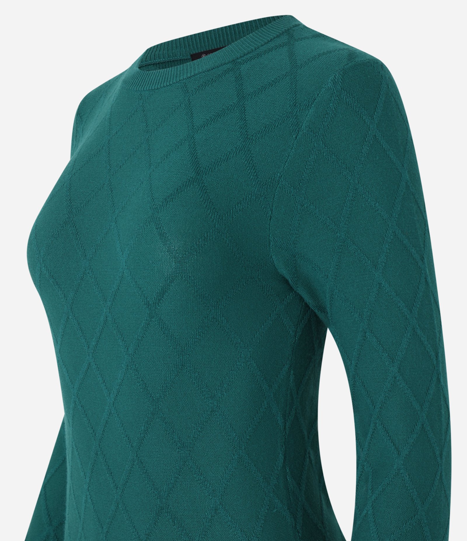 Suéter em Tricô com Gola Redonda e Textura Losângos 6