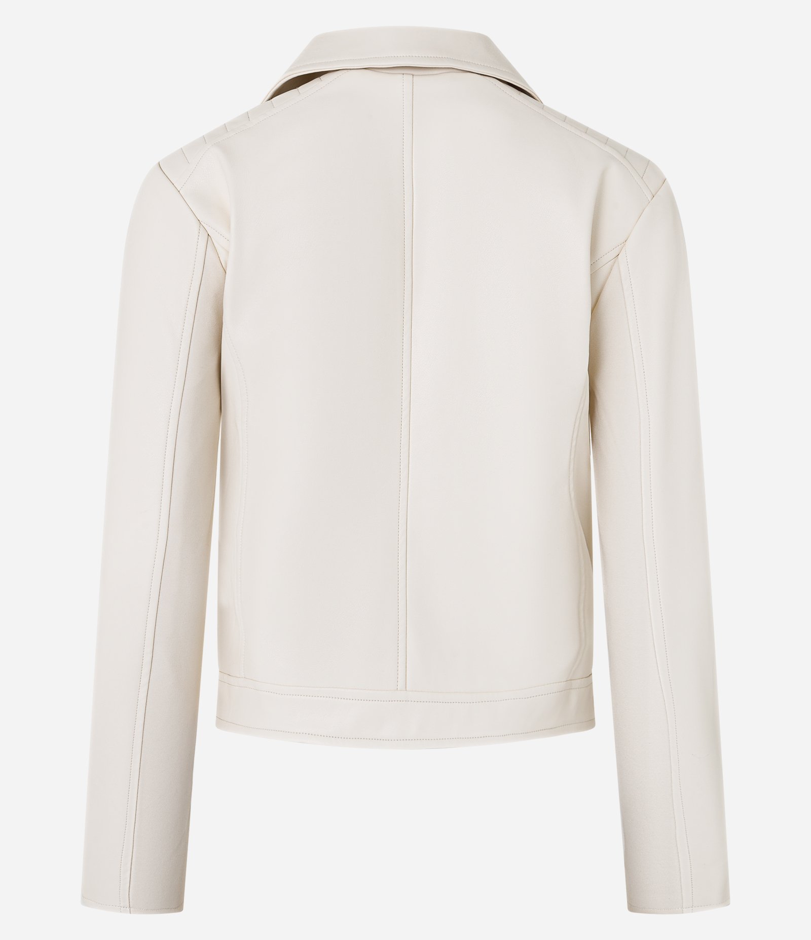 Jaqueta Biker em PU com Ponto Roma na Manga Branco 5