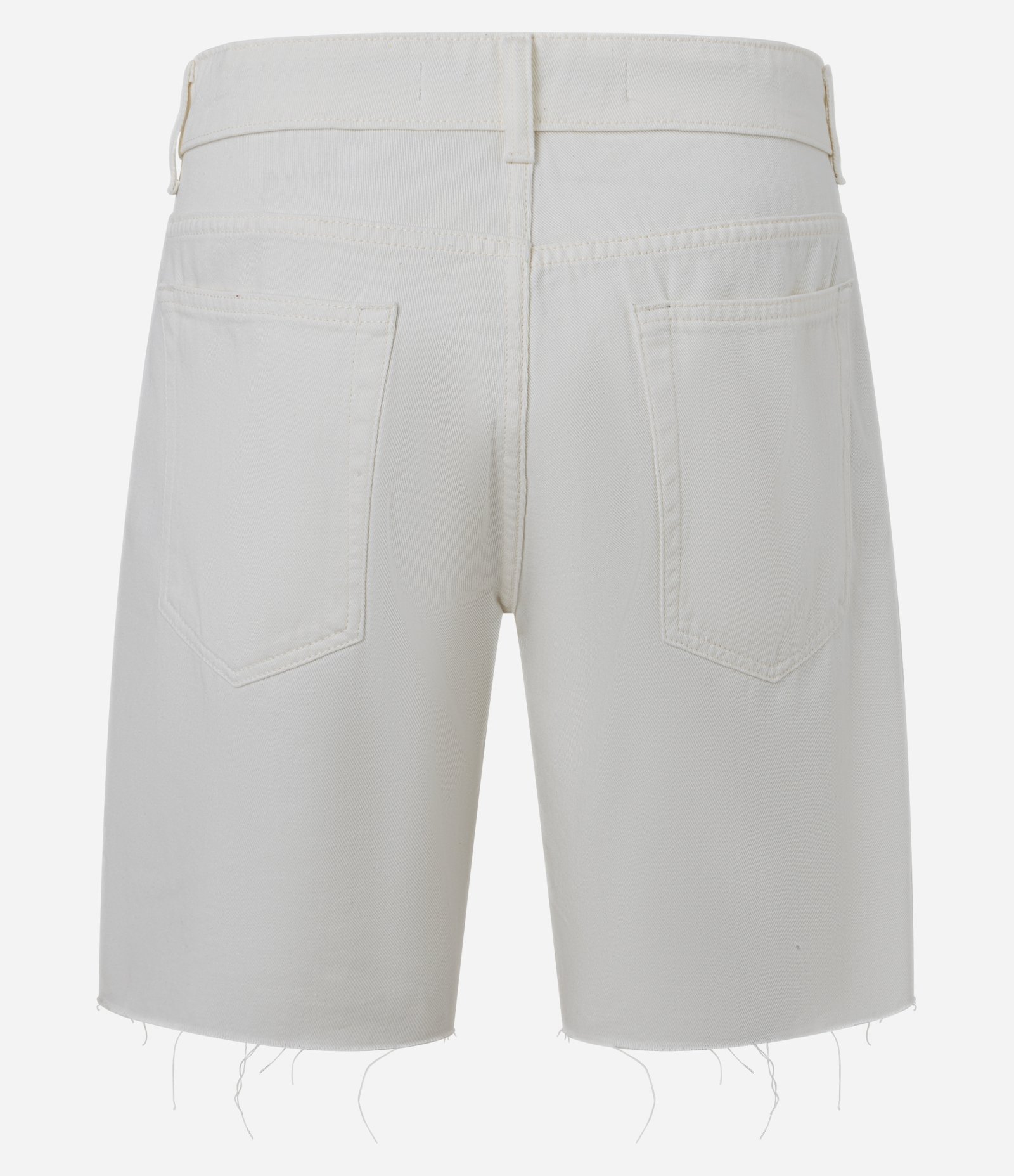 Bermuda Slim Jeans com Puídos e Barra a Fio Off White 2
