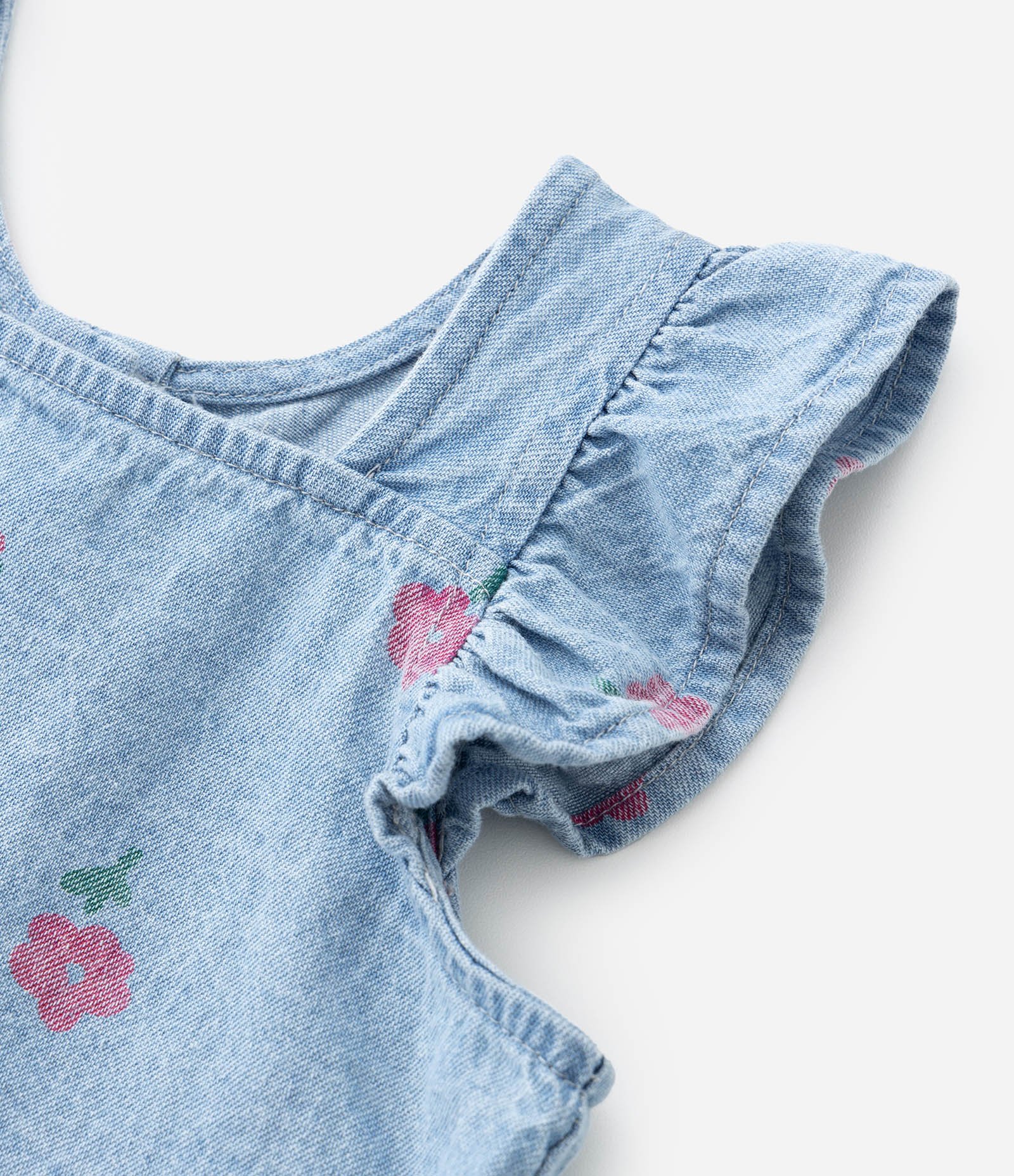 Conjunto Infantil Jeans com Babadinhos - Tam 1 a 5 Anos Azul 9