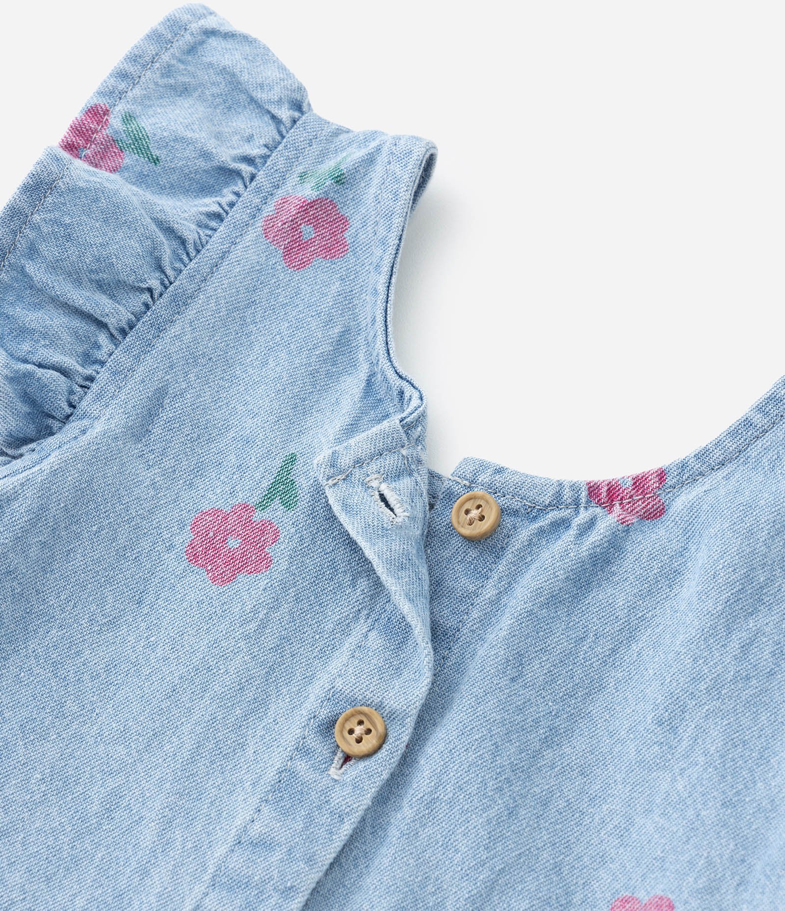 Conjunto Infantil Jeans com Babadinhos - Tam 1 a 5 Anos Azul 3