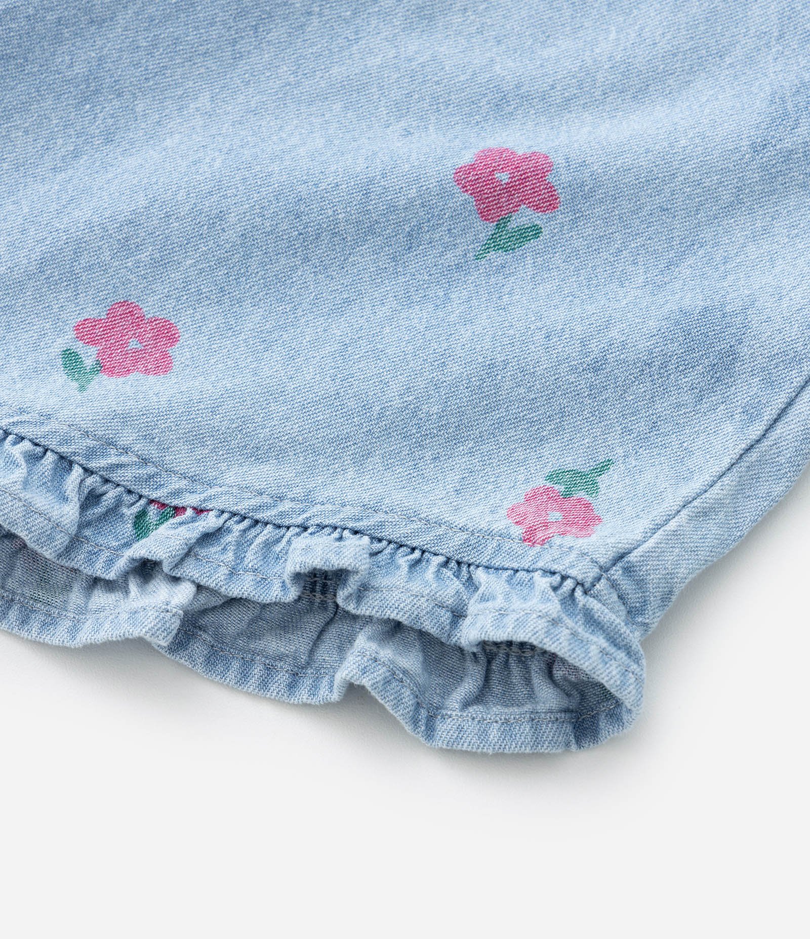 Conjunto Infantil Jeans com Babadinhos - Tam 1 a 5 Anos Azul 4