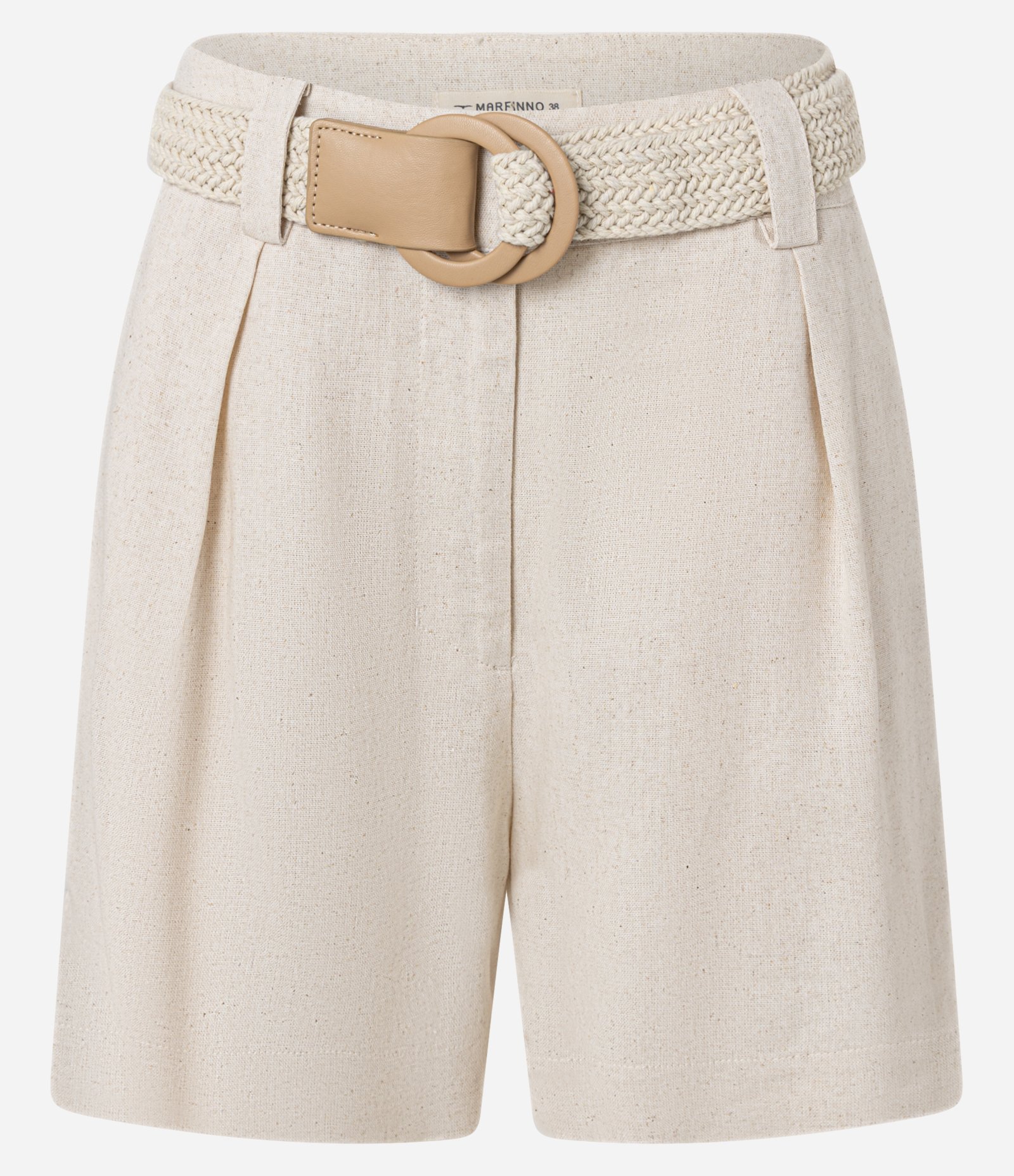 Short em Viscolinho com Cinto de Ráfia Bege 6