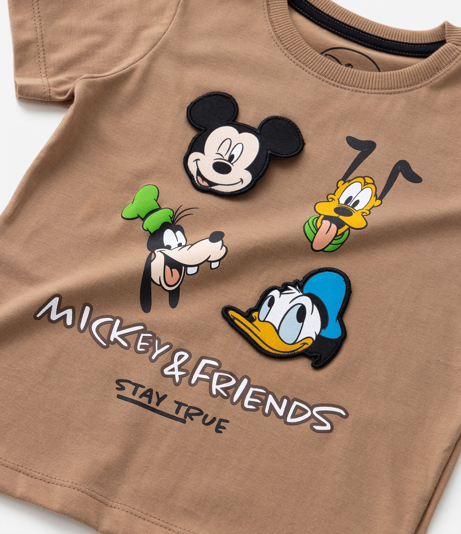 Camiseta Infantil com Estampa do Mickey e Amigos - Tam 1 a 5 Anos Marrom 5