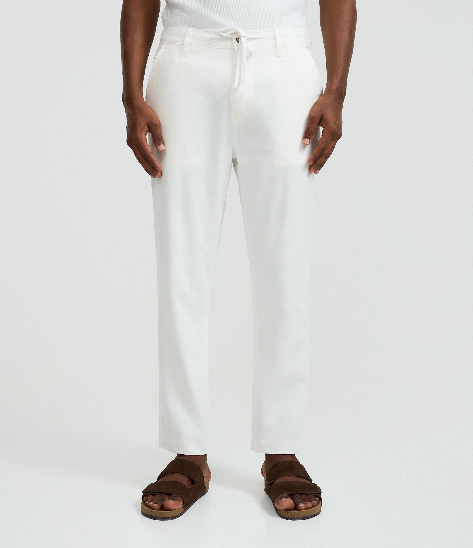 Calça Relaxed Oxford em Algodão Branco 2