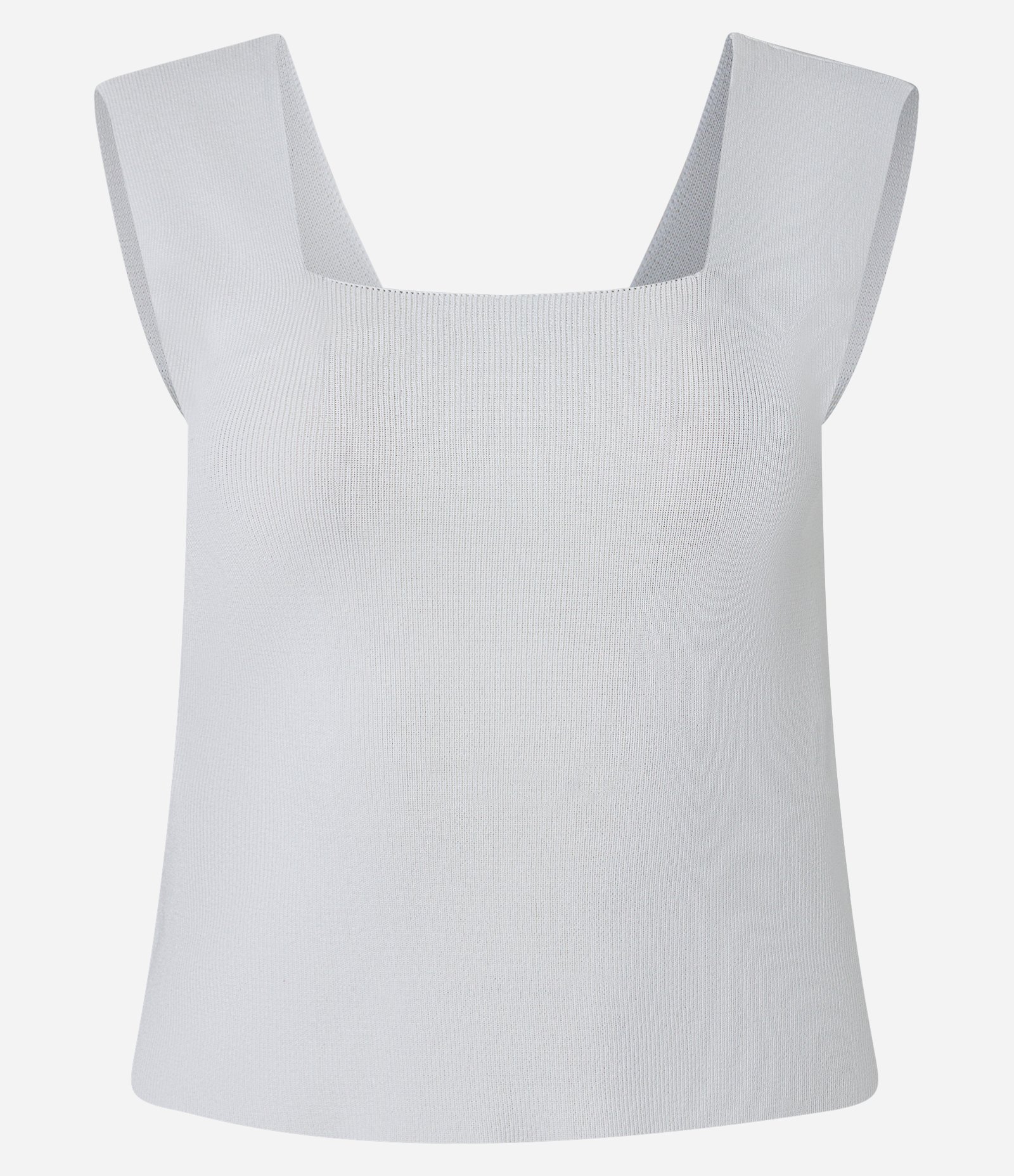 Blusa em Tricô com Decote Quadrado e Alça Larga Branco 5