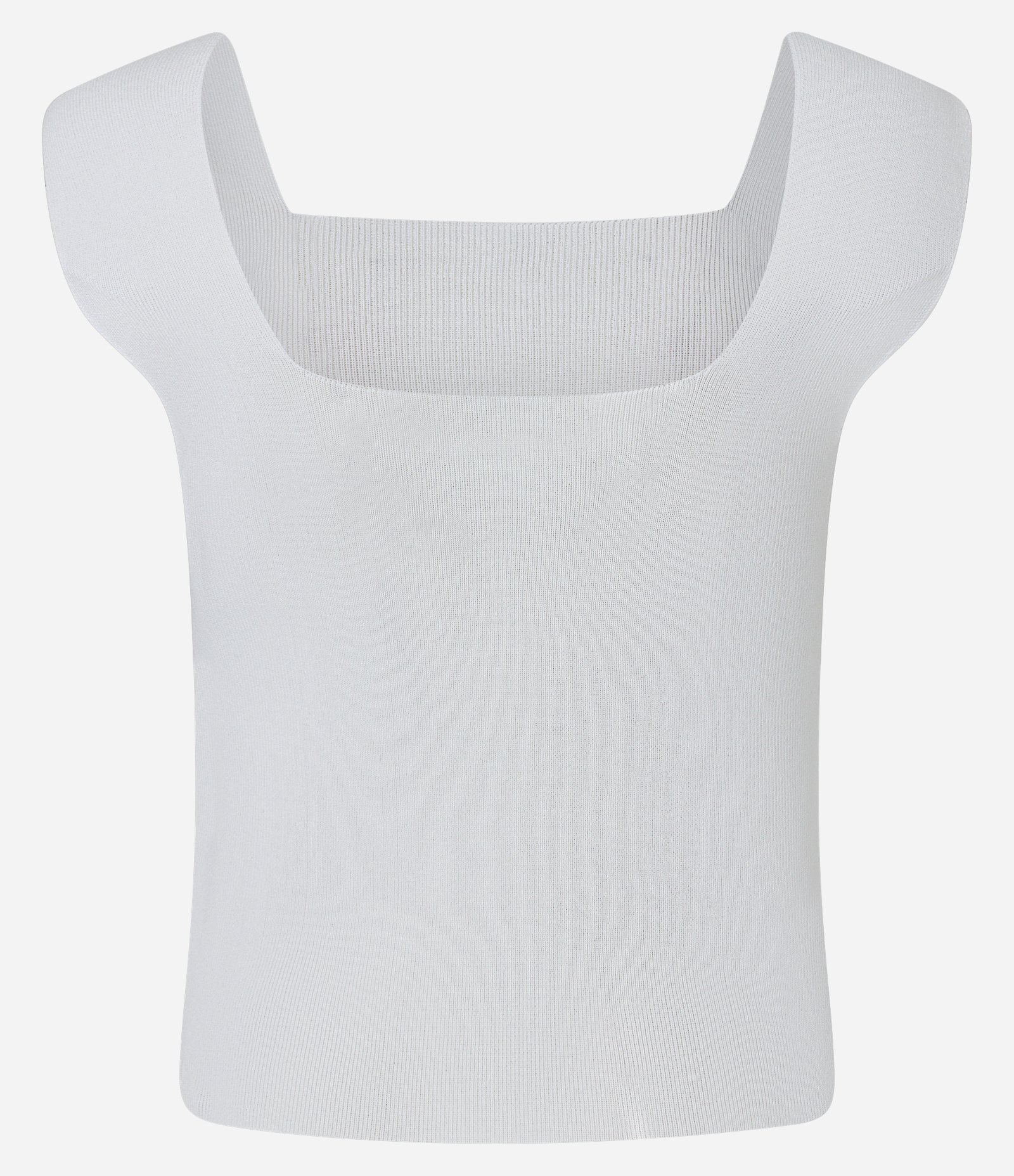 Blusa em Tricô com Decote Quadrado e Alça Larga Branco 7