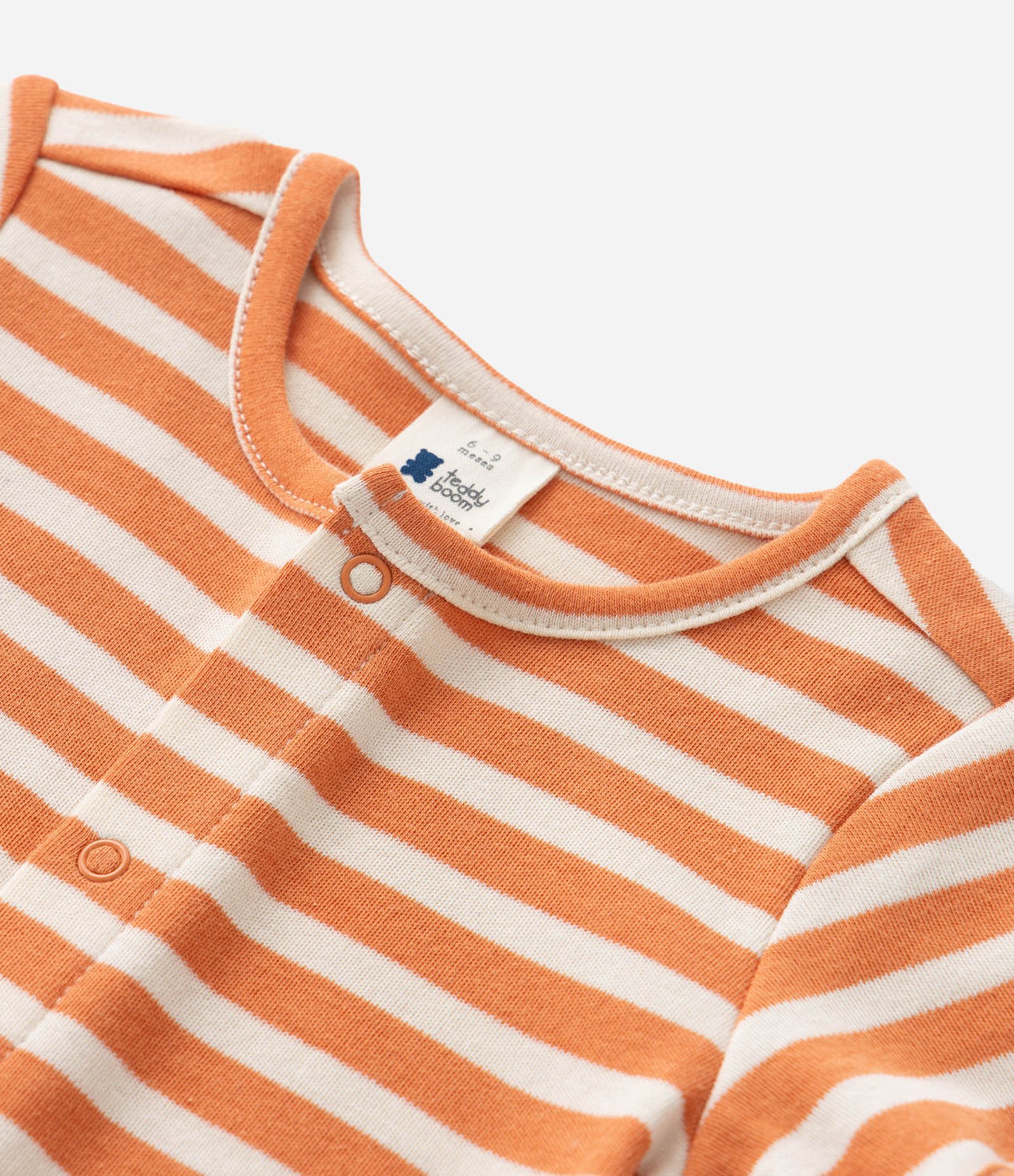 Macaquinho Infantil em Suedine com Estampa de Leãozinho e Listras - Tam 0 a 18 Meses Laranja 6