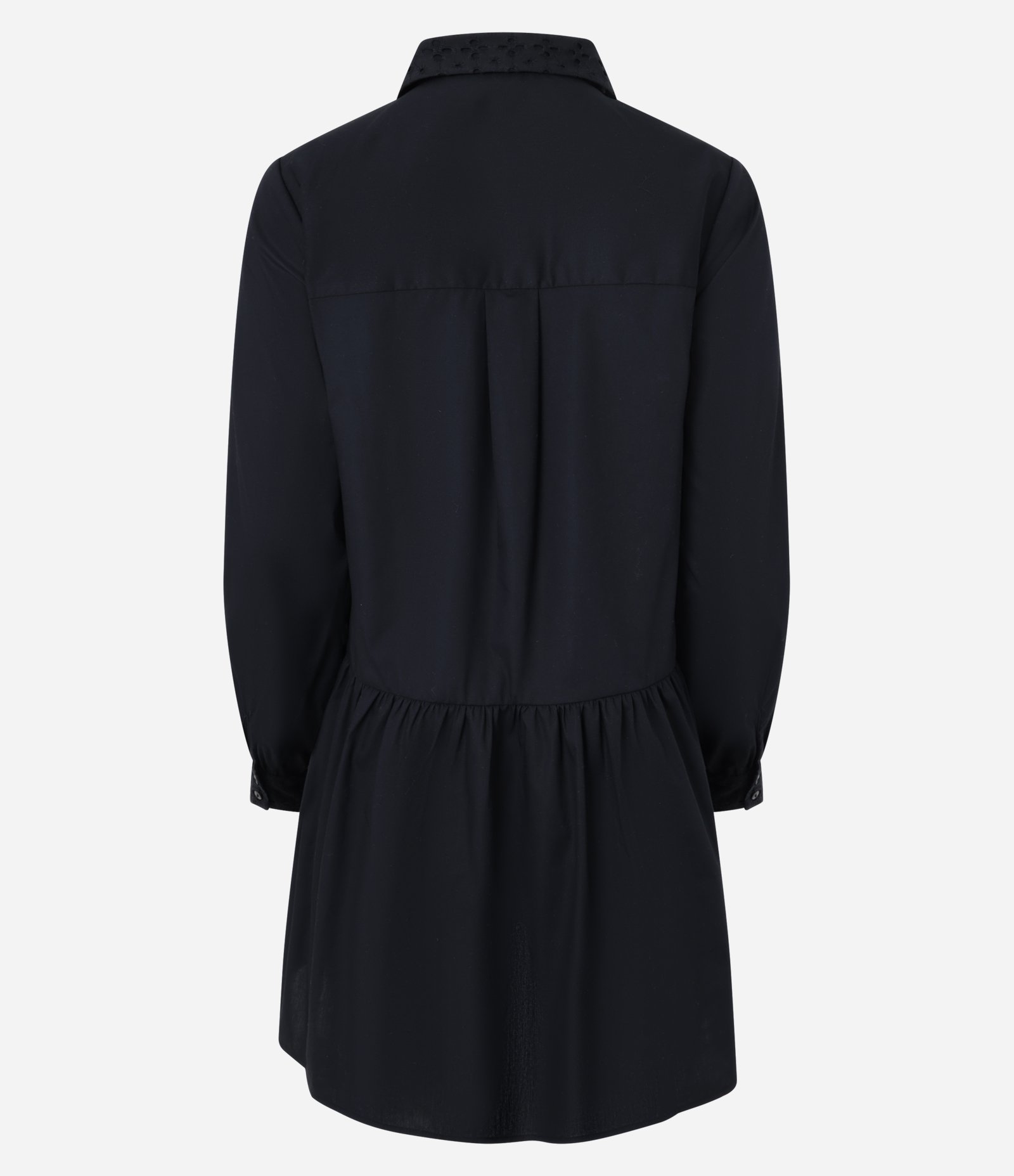 Vestido Curto em Tricoline com Detalhamento de Laise Frontal Preto 7