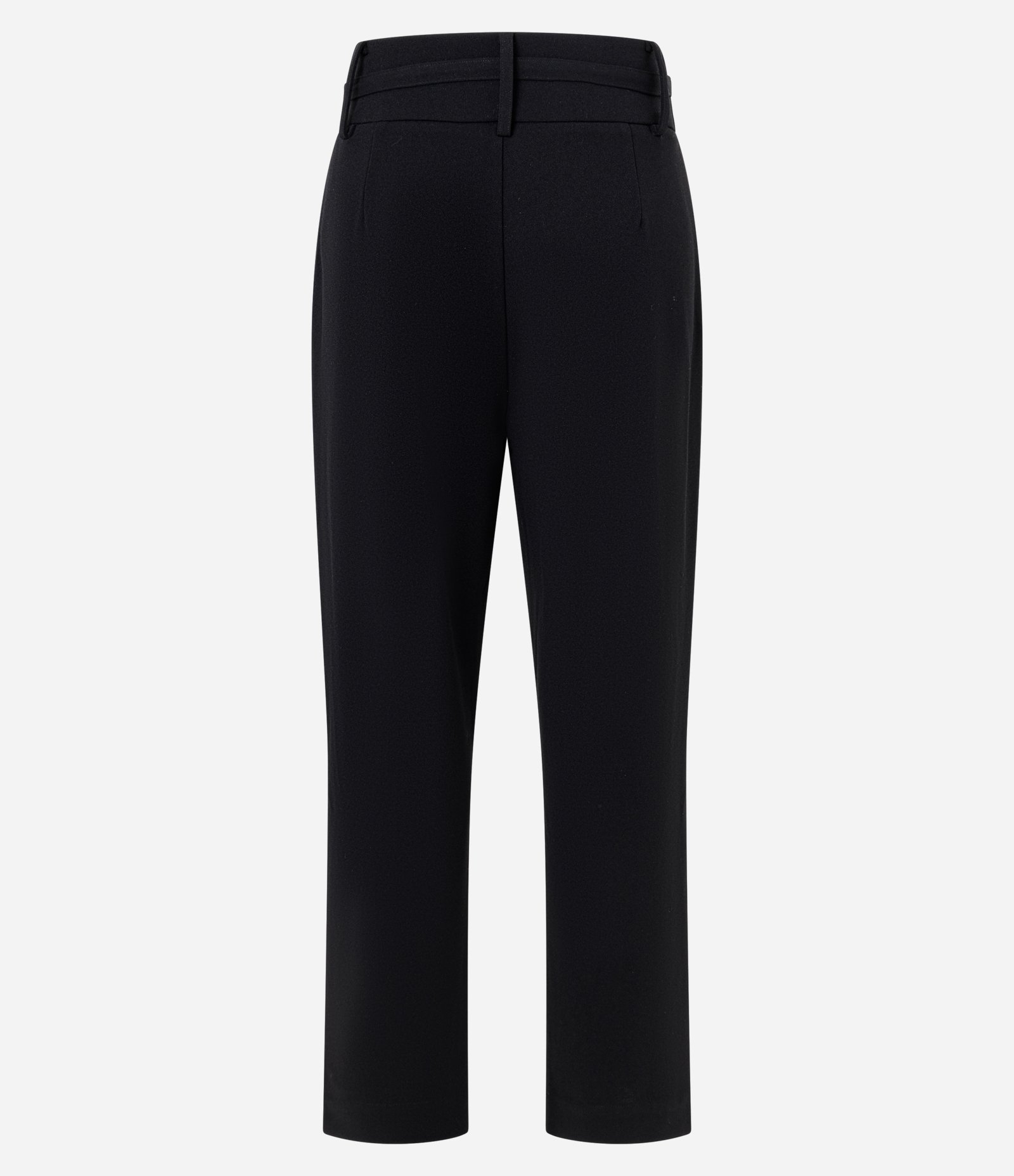 Calça Cenoura em Crepe com Cinto Fino com Fivela Preto 6
