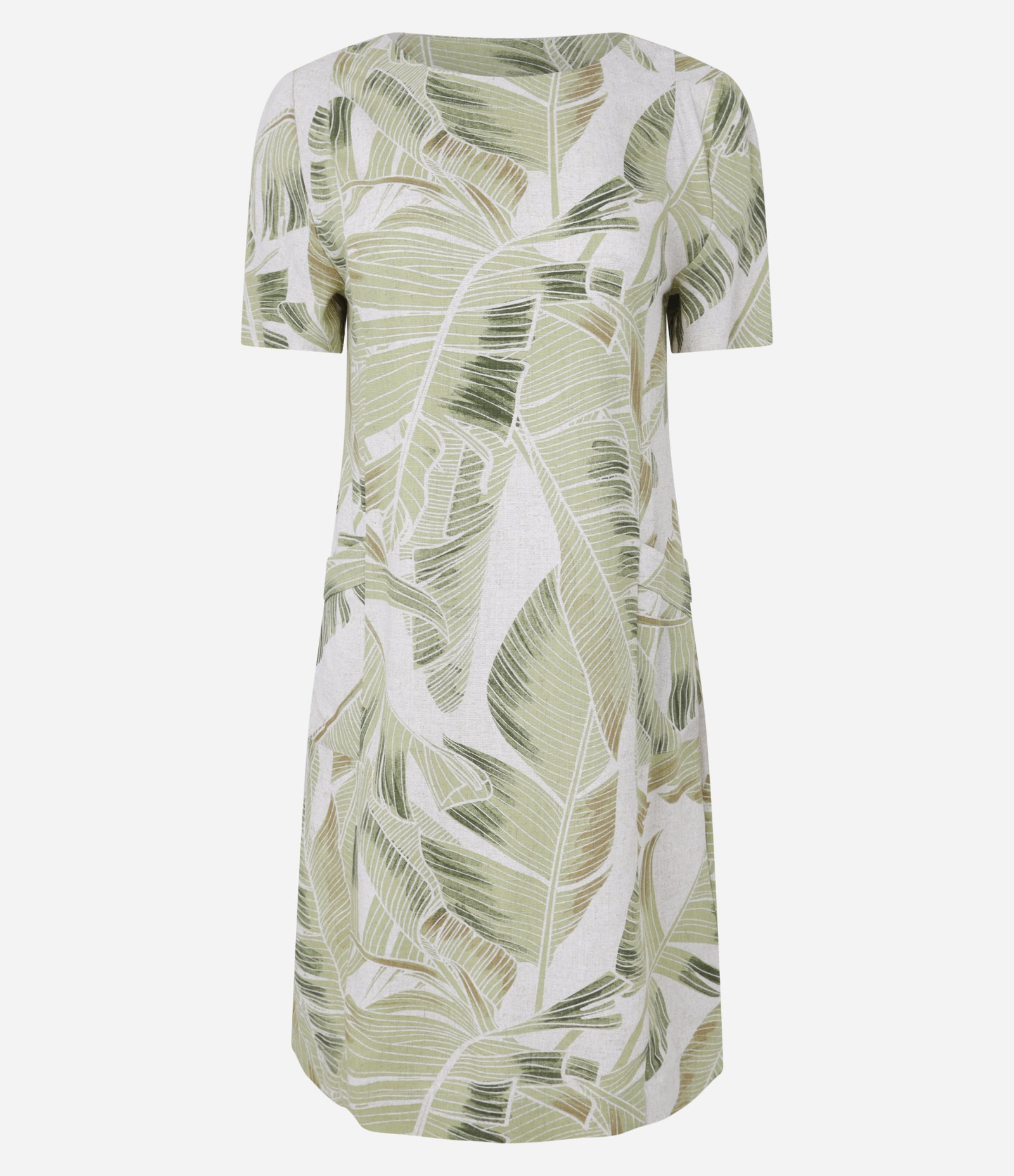 Vestido em Viscolinho com Estampa Folhagens Posy Green 5