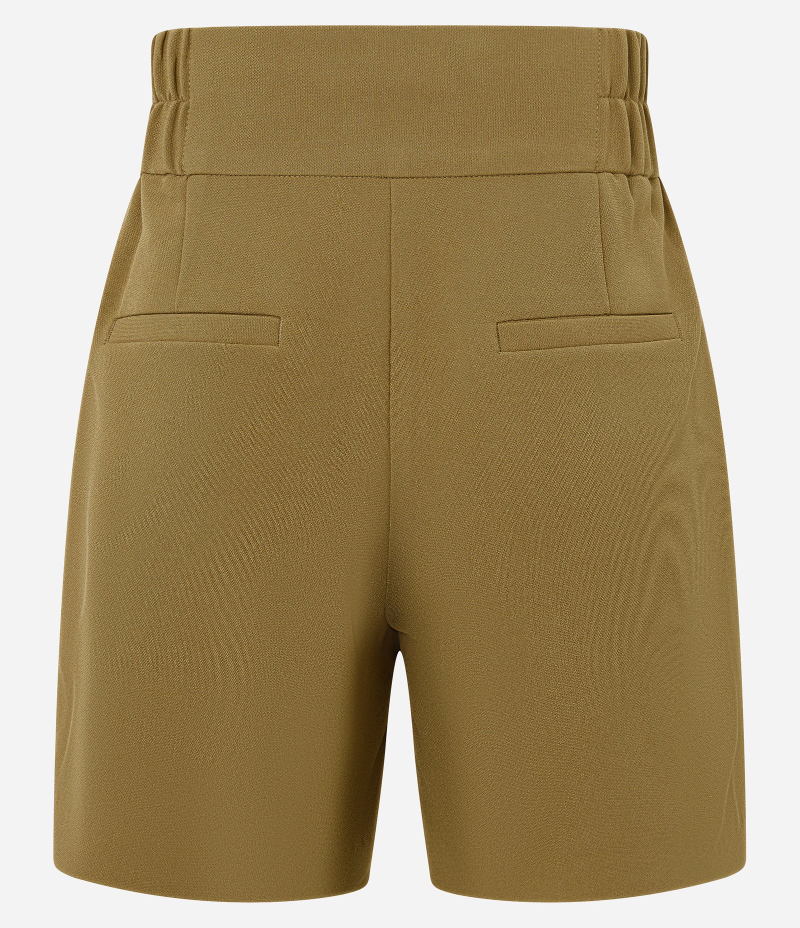 Short Alfaiatado com Cós Elástico e Abotoamento Duplo Verde Oliva 6