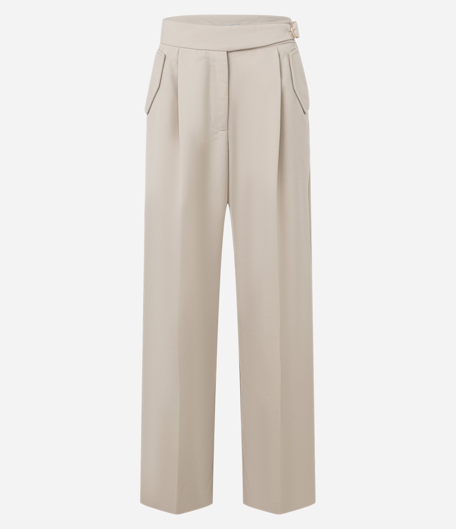 Calça Alfaiatada com Transpasse no Cós e Pregas Gelo 1