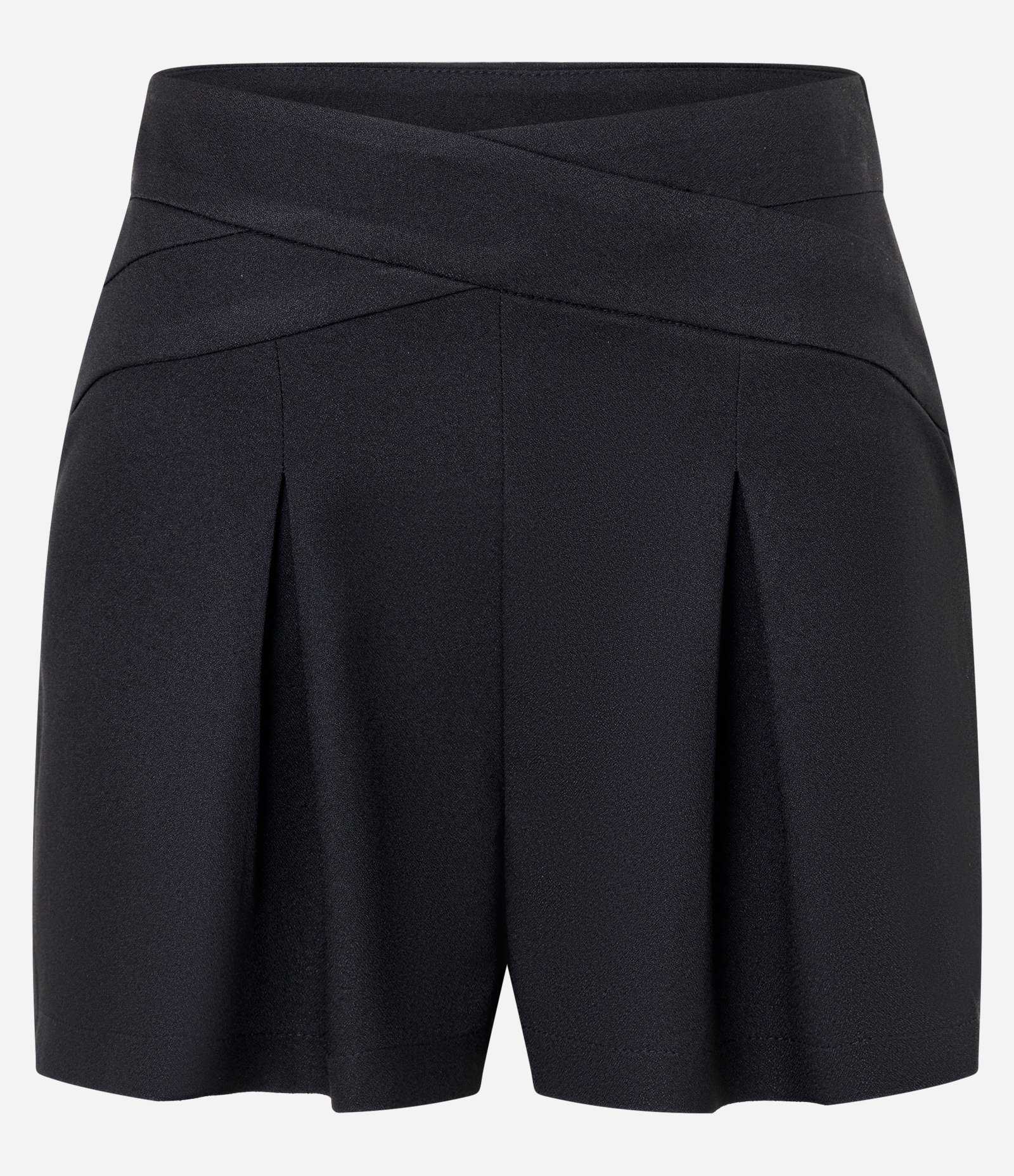 Short em Crepe com Pregas e Recortes Preto 5