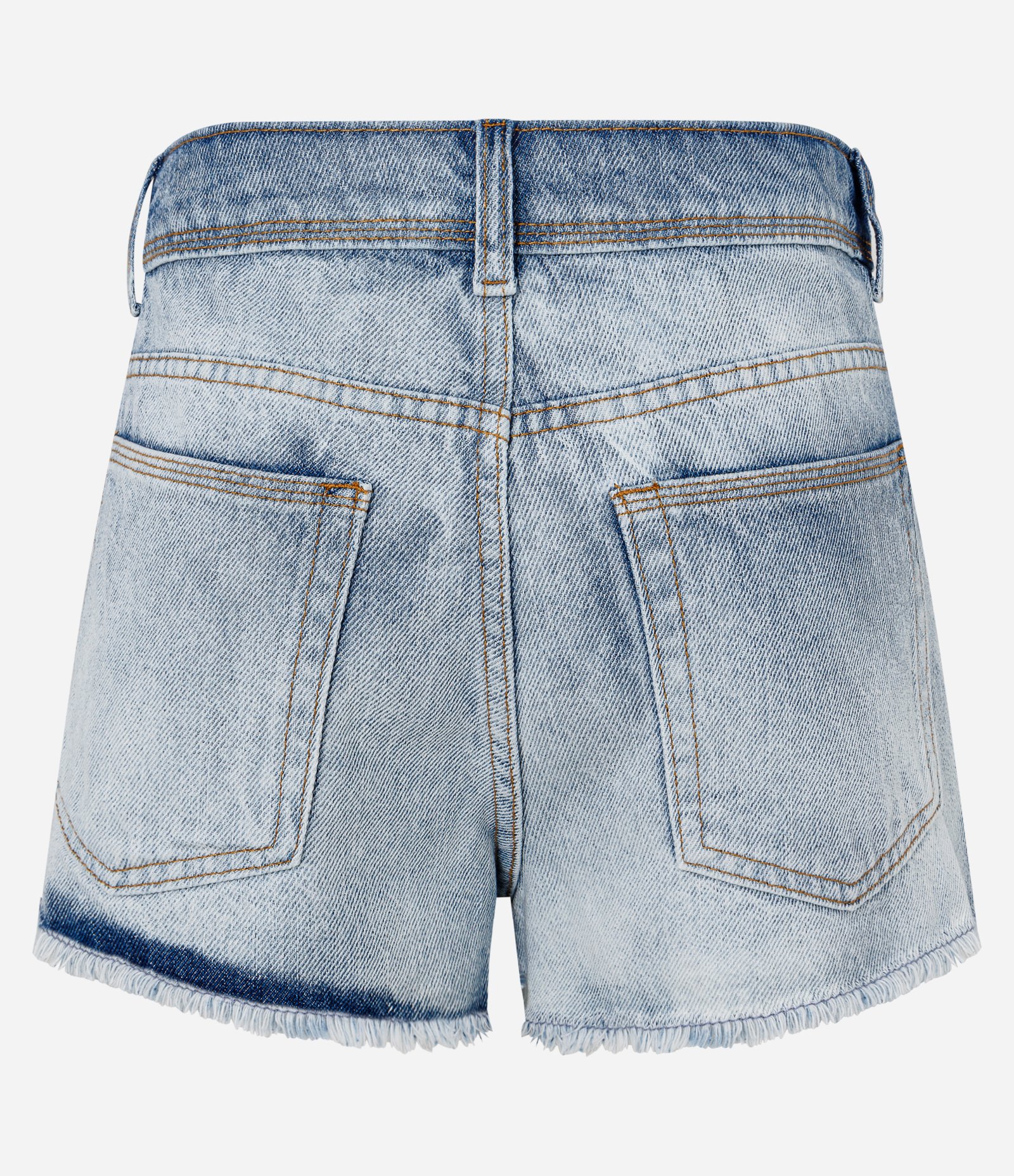 Short Boyfriend Jeans com Puídos e Brilhos Azul Claro 6