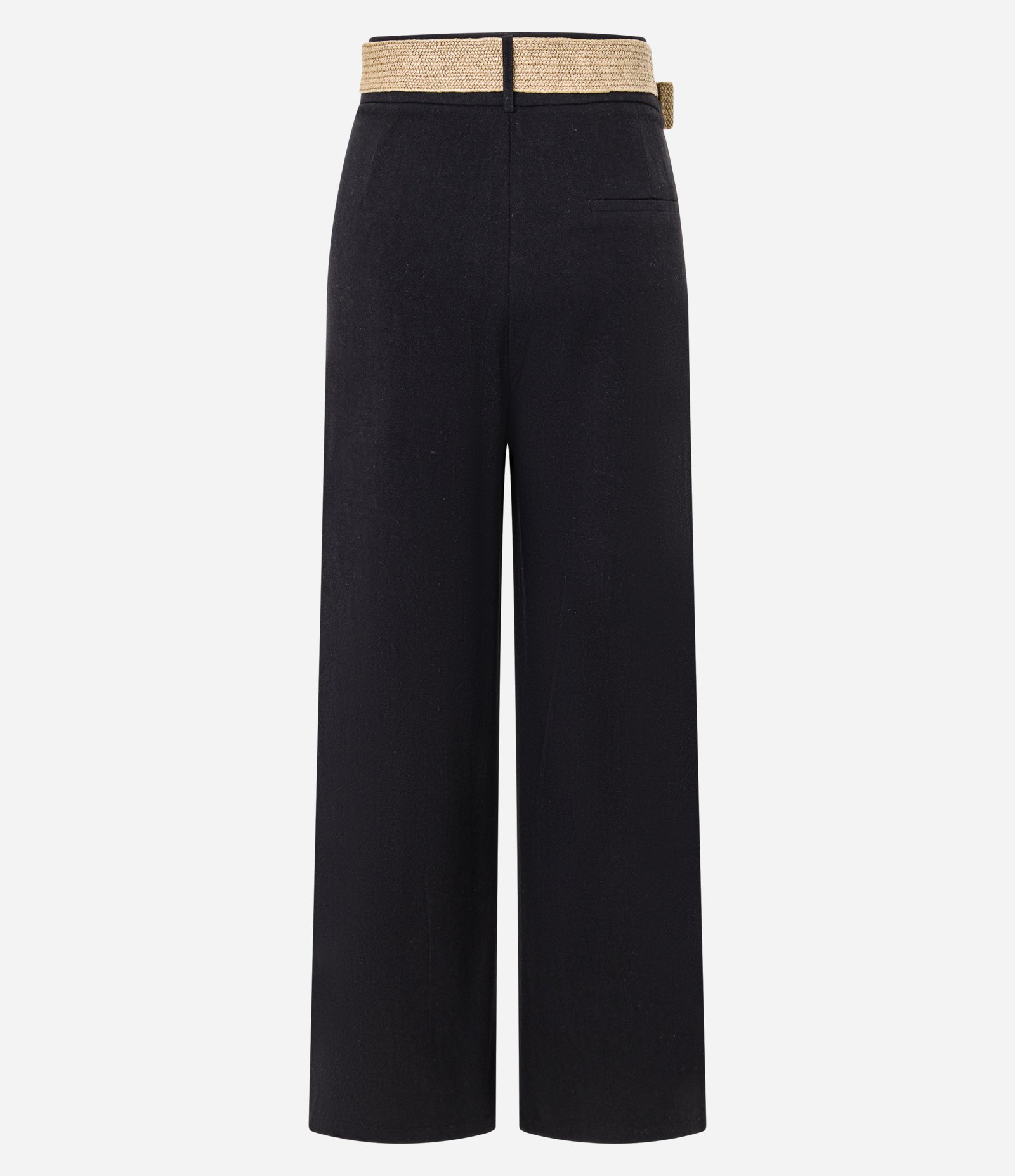 Calça Wide Leg em Viscolinho com Pregas Preto 6