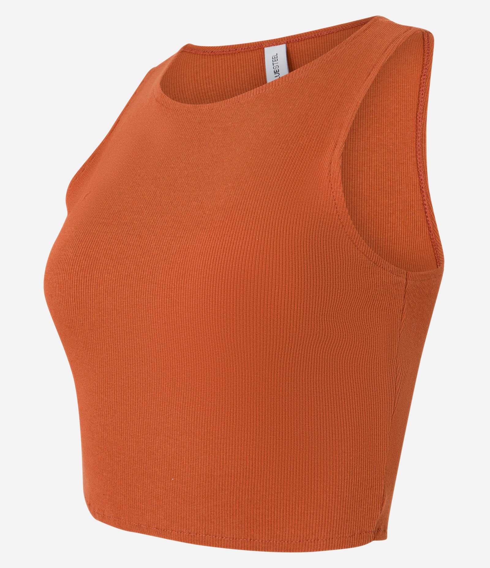 Blusa Cropped sem Manga em Algodão com Textura Canelada 4