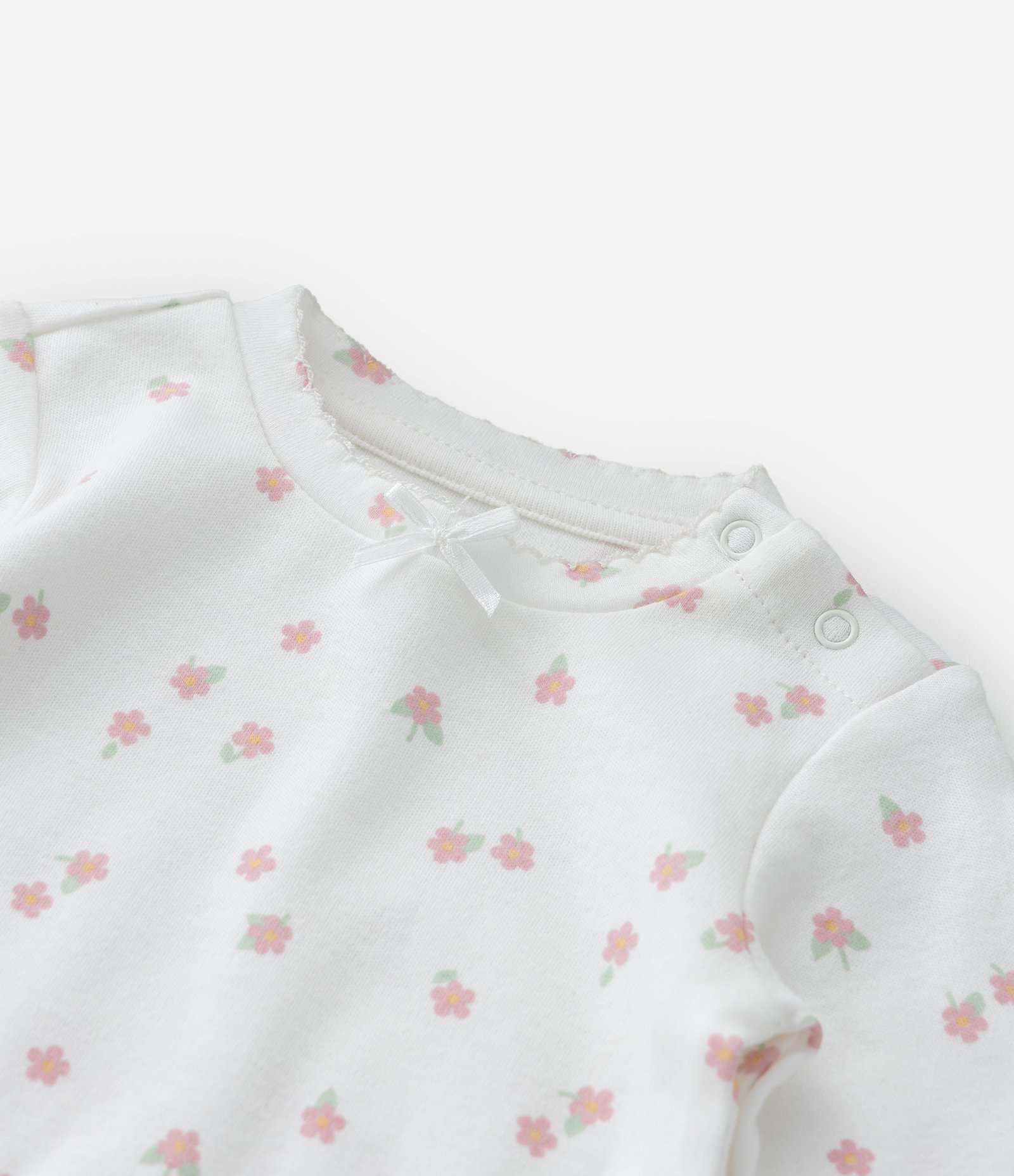 Conjunto Infantil em Suedine com Bordado de Ursa - Tam RN a 18 meses Branco/Rosa 6