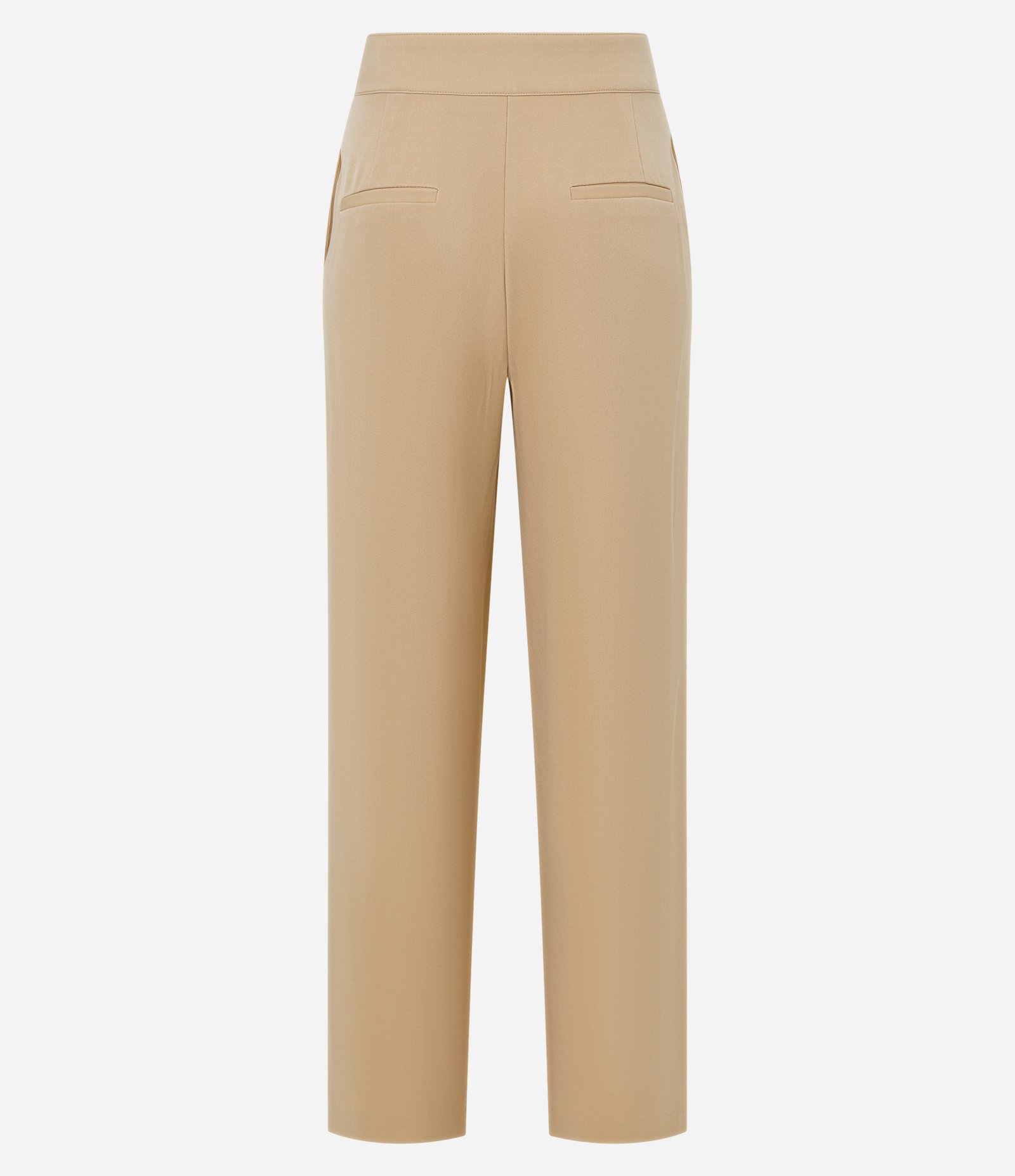 Calça Wide Leg Alfaiatada Cintura Alta com Botões Duplos Bege 6