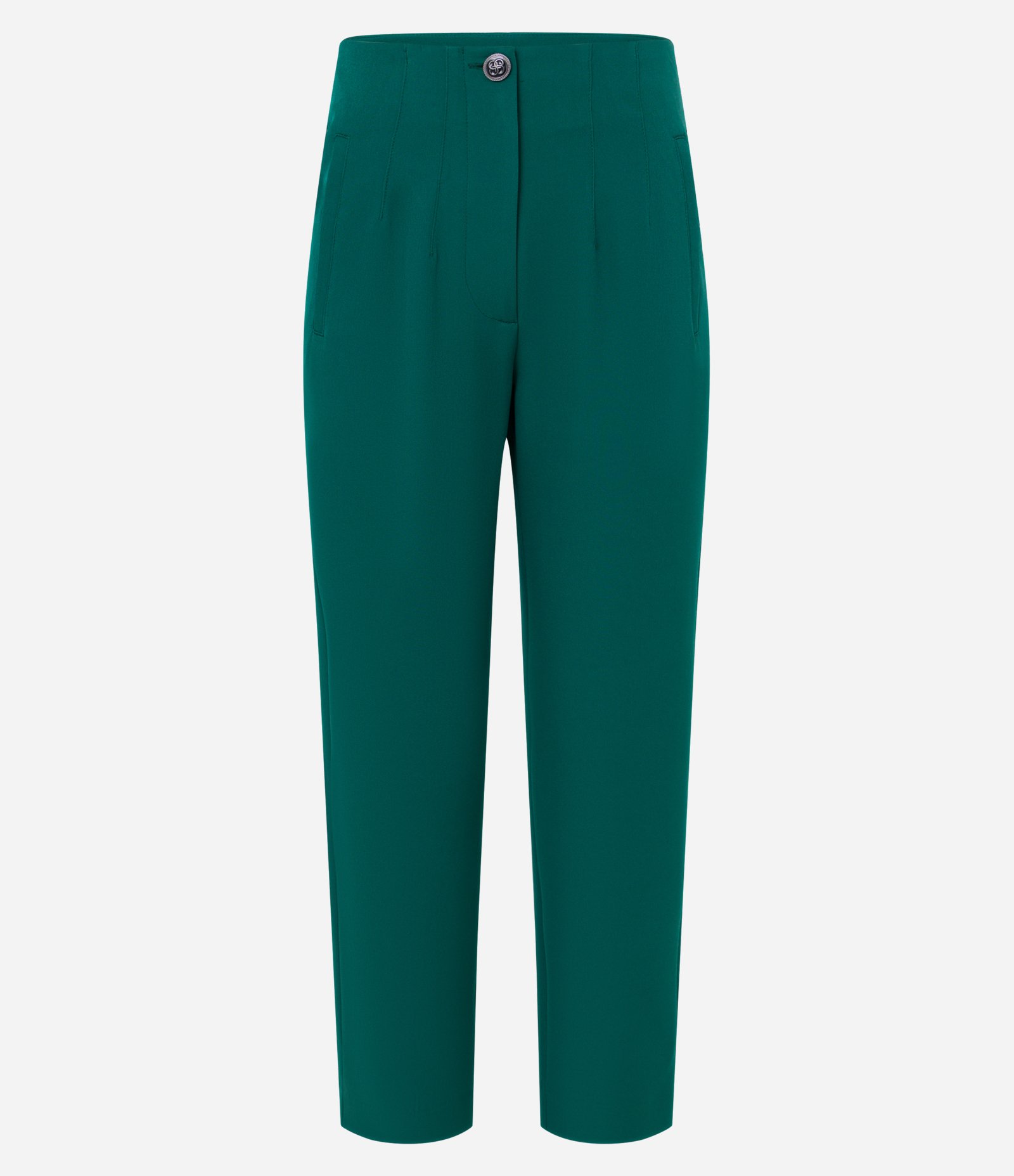 Calça Cenoura Alfaiatada com Botão Decorado no Cós Verde 5