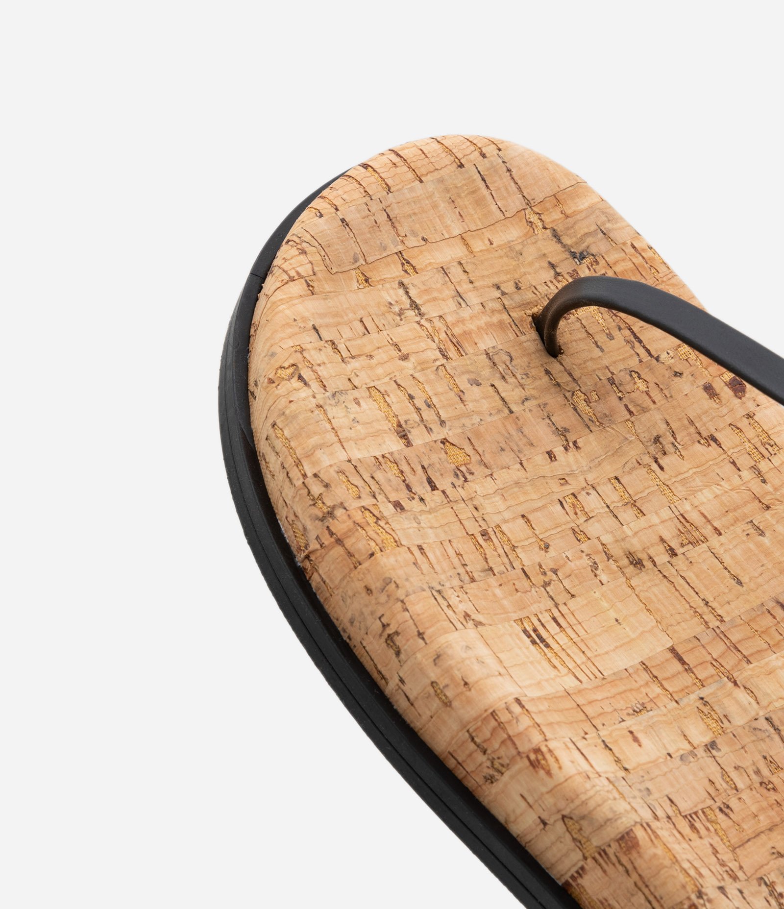 Sandália Rasteira com Tiras Finas e Palmilha em Cortiça Preto 5