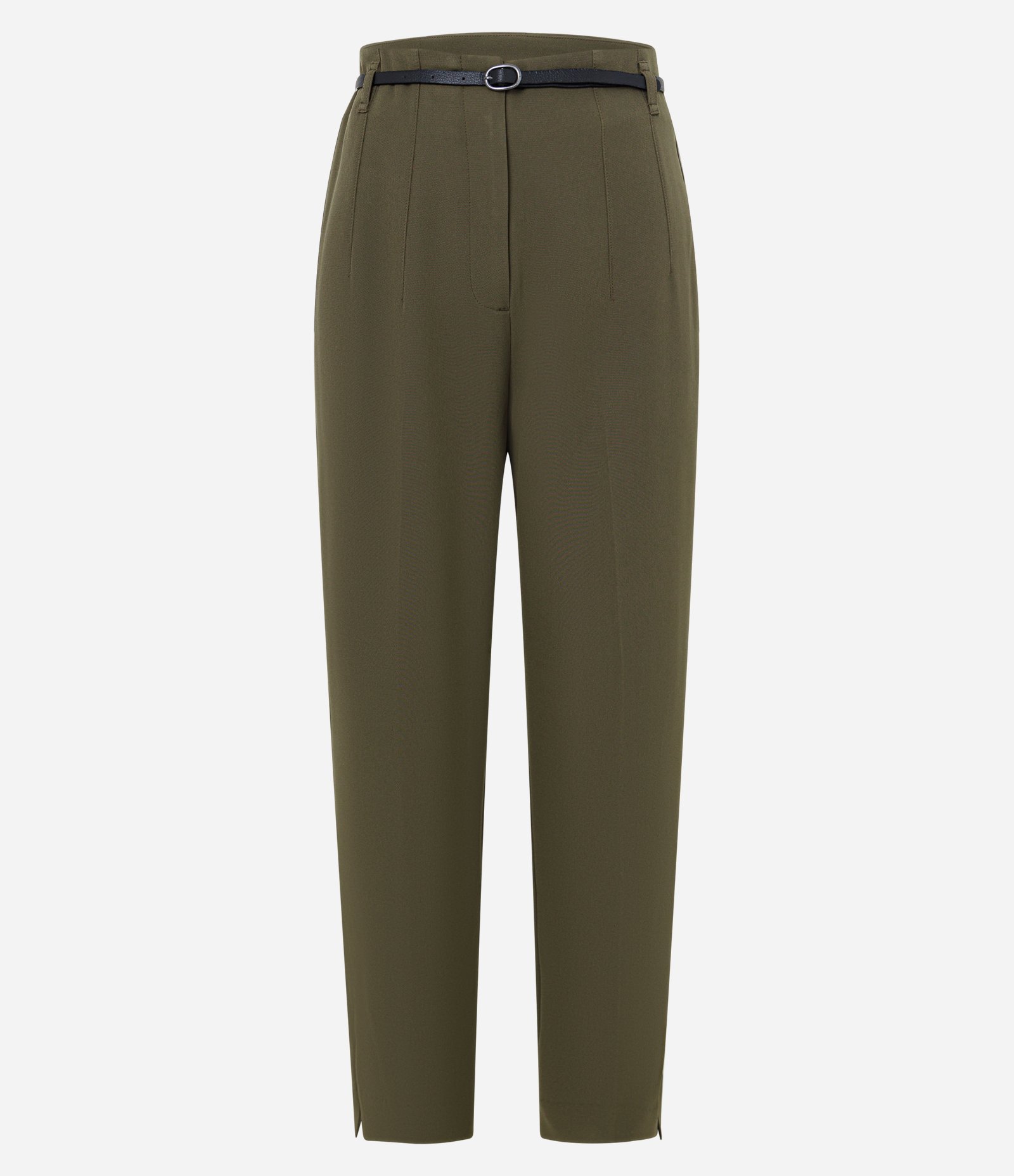 Calça Cenoura Alfaiatada com Cinto Fivela Verde 5