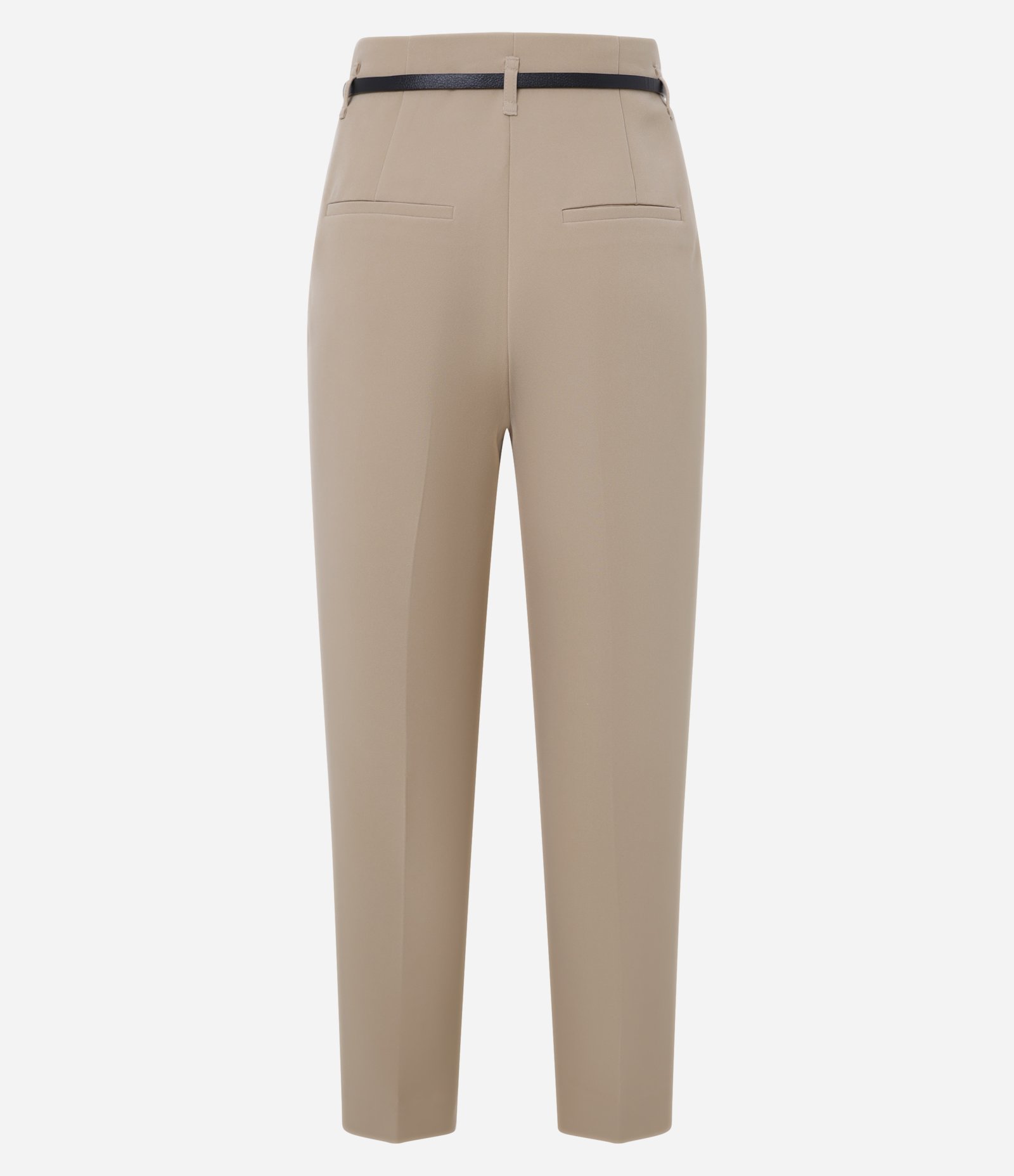 Calça Cenoura Alfaiatada com Cinto Fivela Bege 6