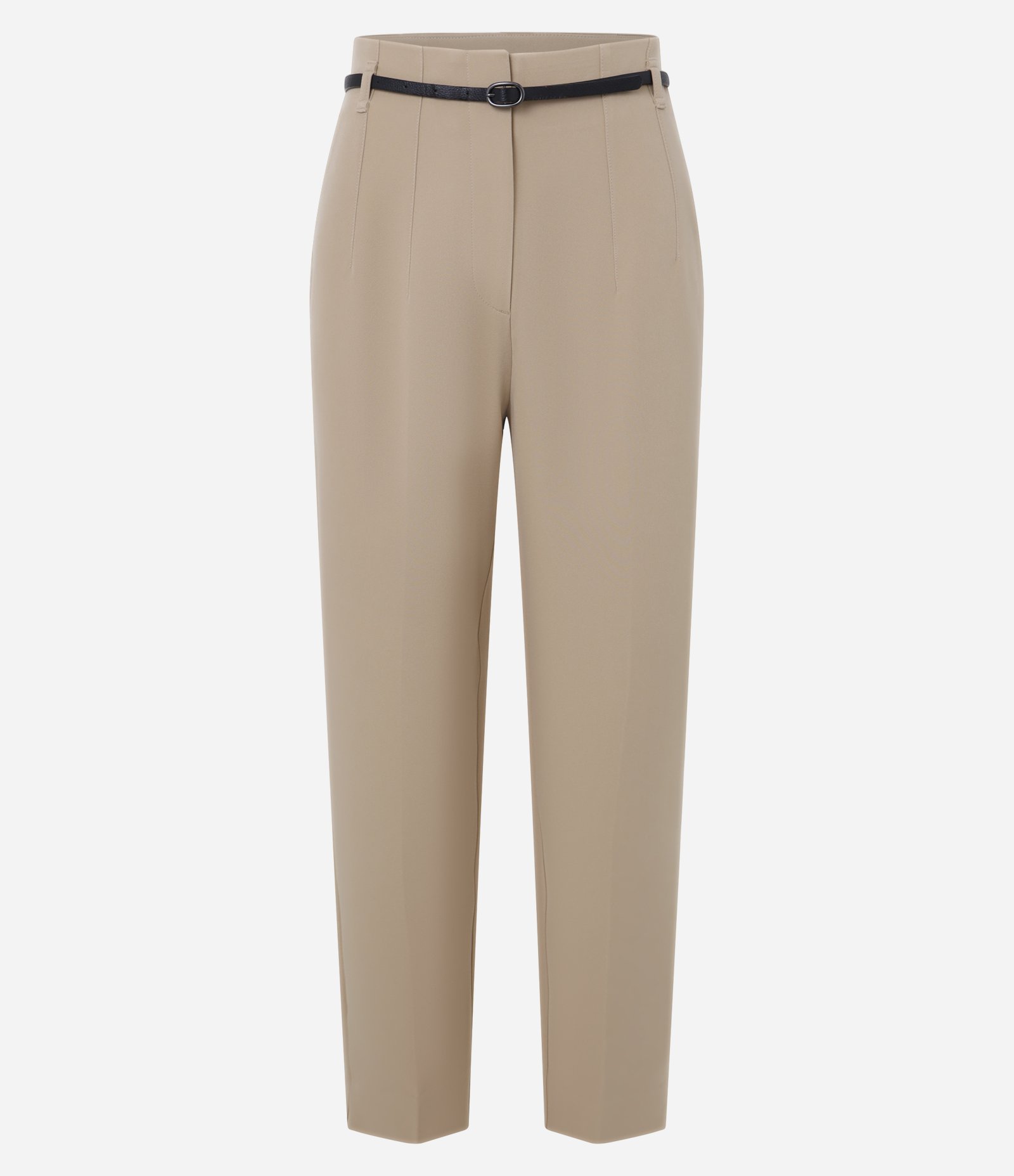 Calça Cenoura Alfaiatada com Cinto Fivela Bege 5