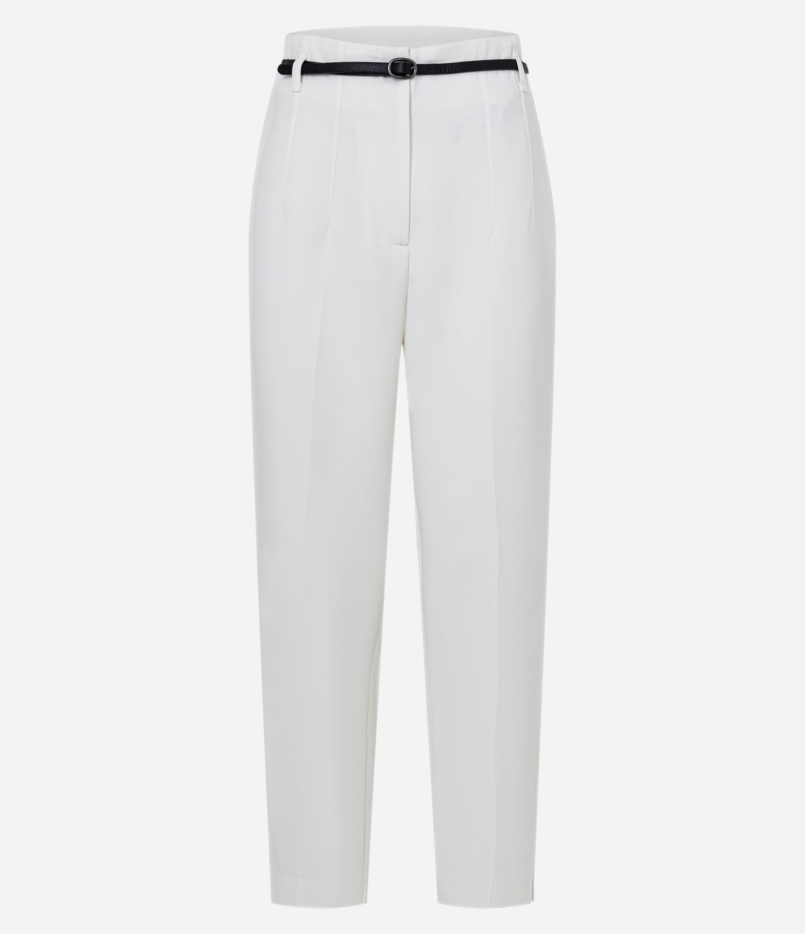 Calça Cenoura Alfaiatada com Cinto Fivela Branco 5