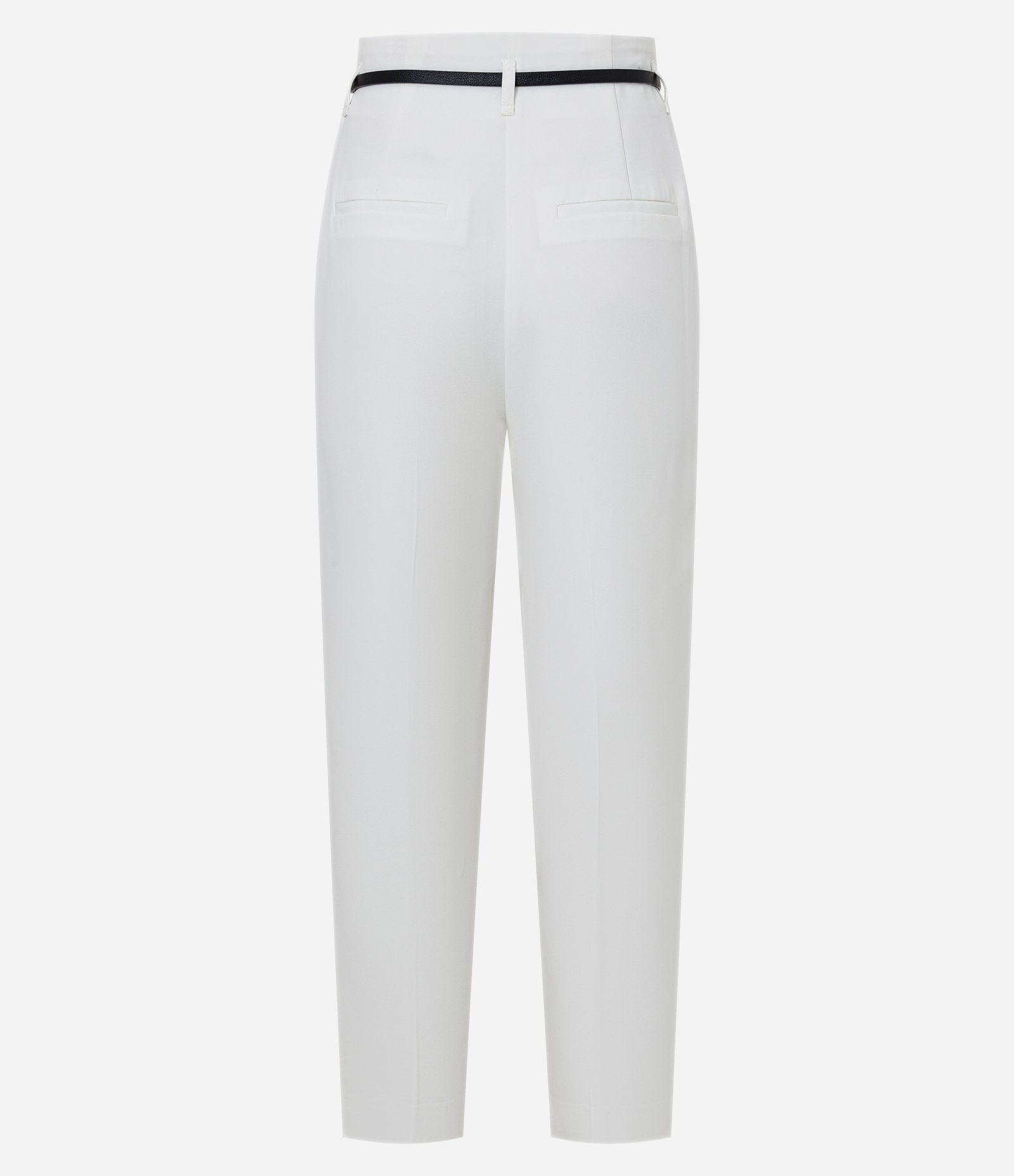 Calça Cenoura Alfaiatada com Cinto Fivela Branco 6