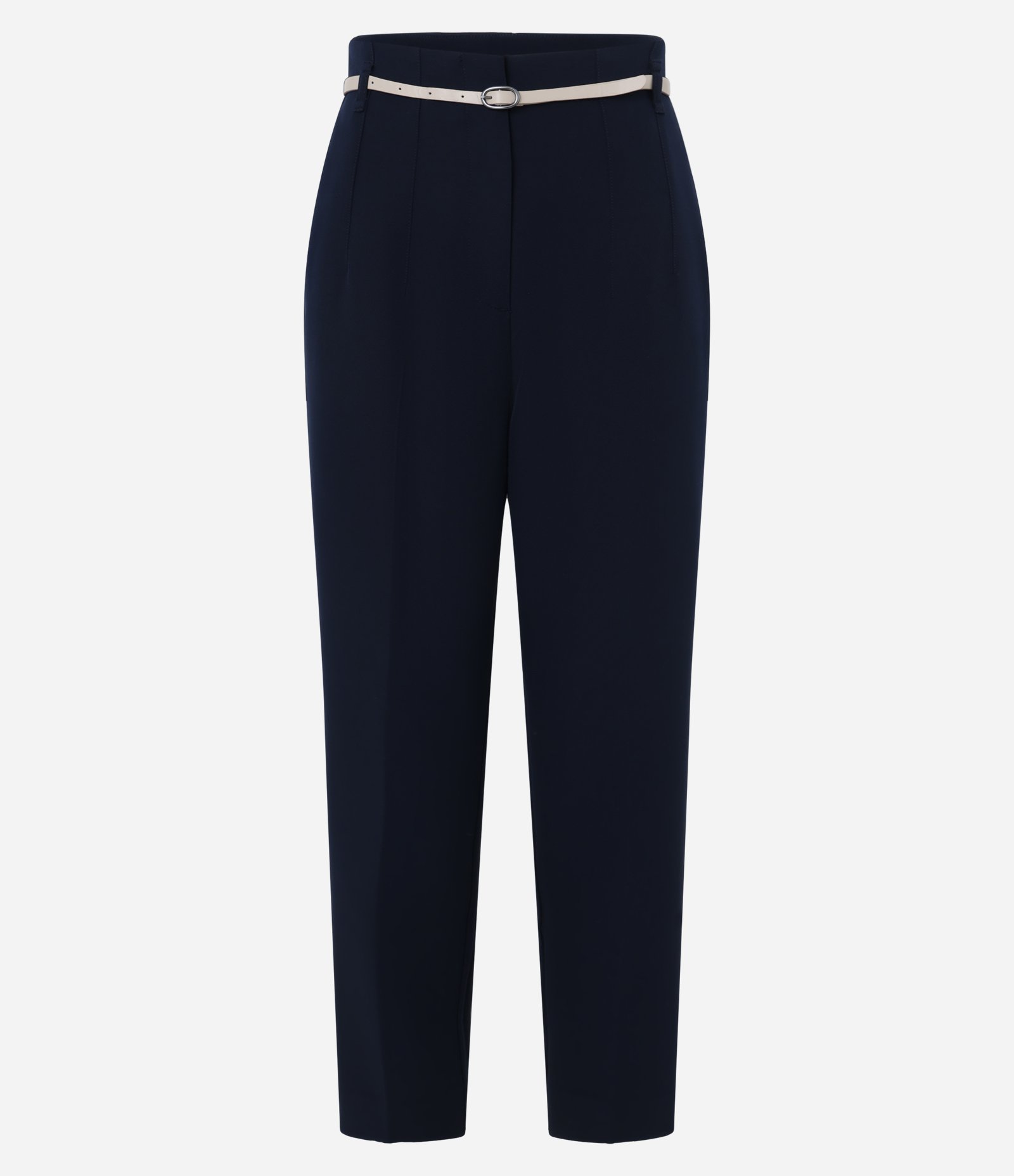 Calça Cenoura Alfaiatada com Cinto Fivela Azul 4