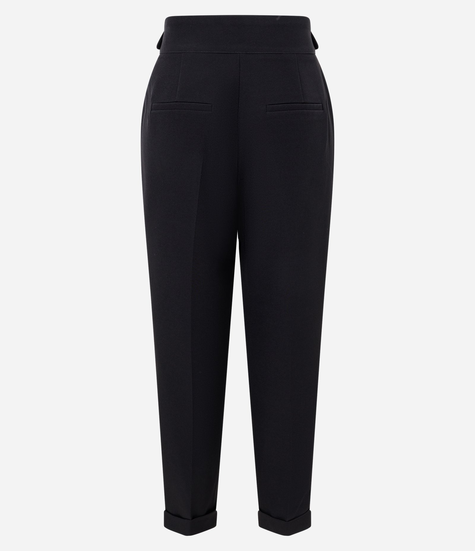 Calça Cenoura Alfaiatada com Barra Italiana e Detalhe de Lapela Preto 6