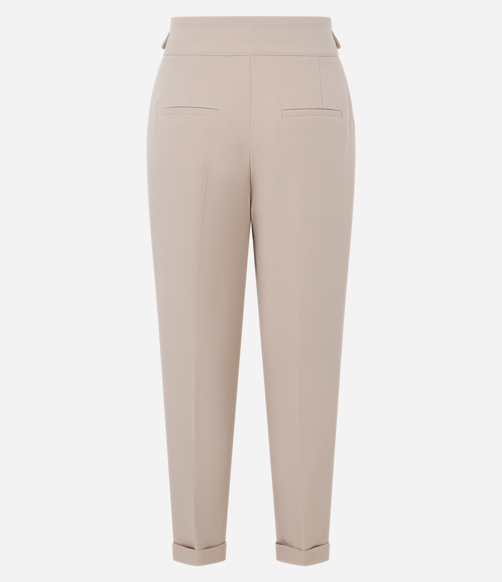 Calça Cenoura Alfaiatada com Barra Italiana e Detalhe de Lapela Bege 6