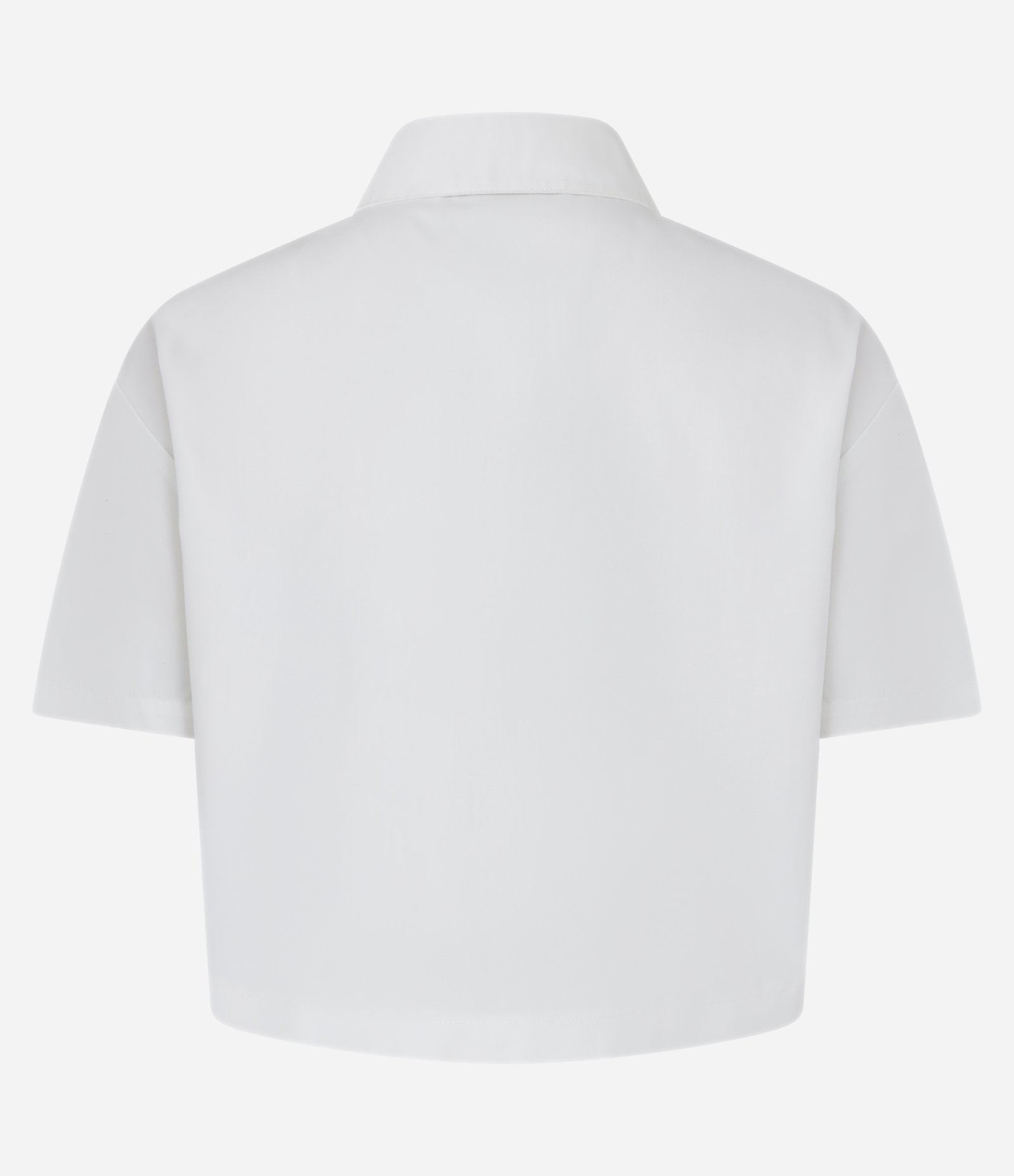 Camisa Manga Curta em Tricoline com Barra Assimétrica Branco 6