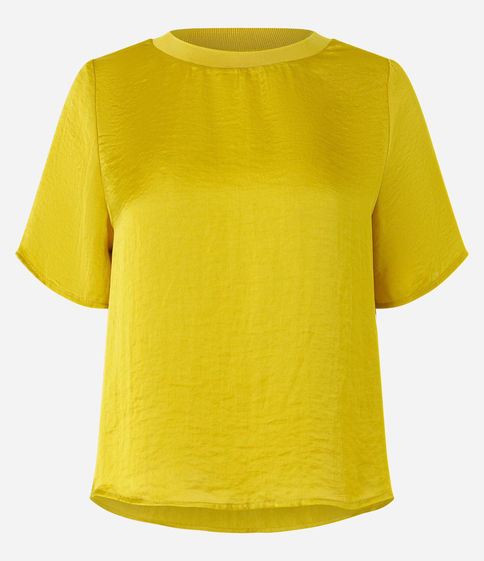 Blusa Acetinada com Gola em Ribana Amarelo 5