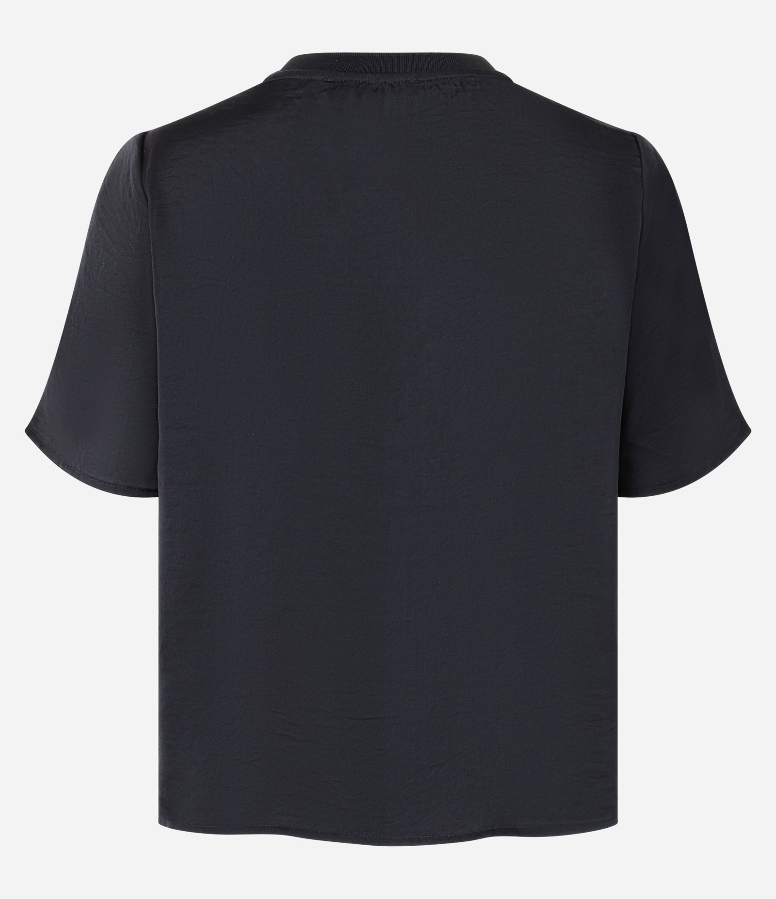 Blusa Acetinada com Gola em Ribana Preto 5