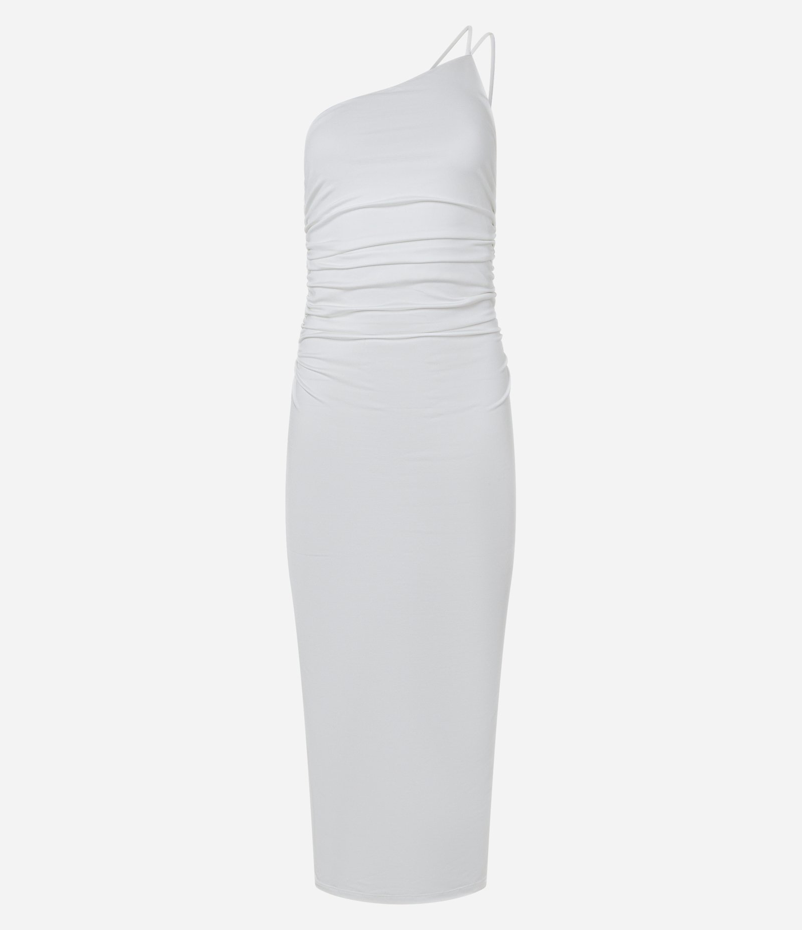 Vestido Midi Metalizado com Um Ombro Só e Alcinhas Duplas 4