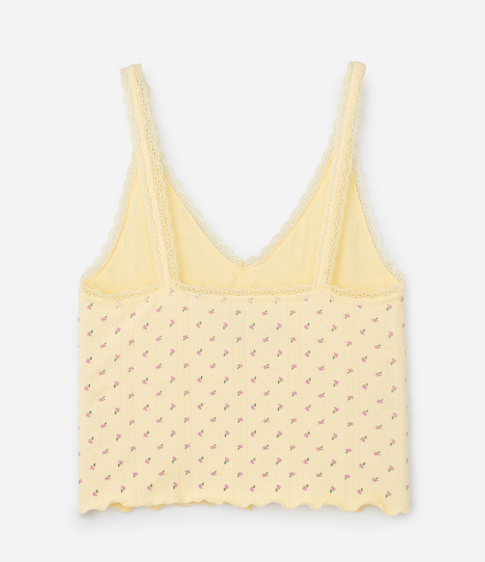 Camisete Sem Bojo e Sem Costura com Estampa Floral Amarelo 6
