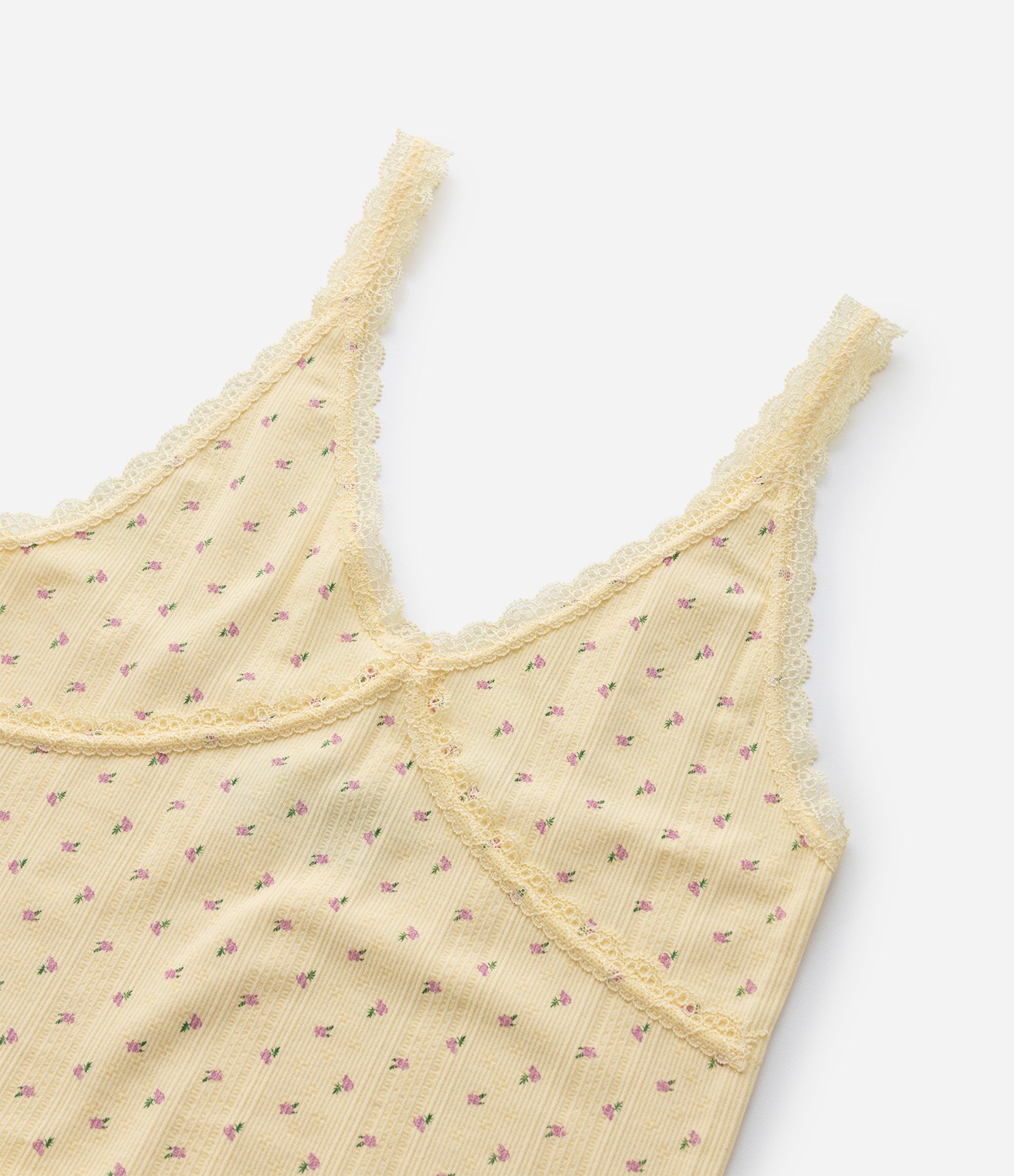 Camisete Sem Bojo e Sem Costura com Estampa Floral Amarelo 9